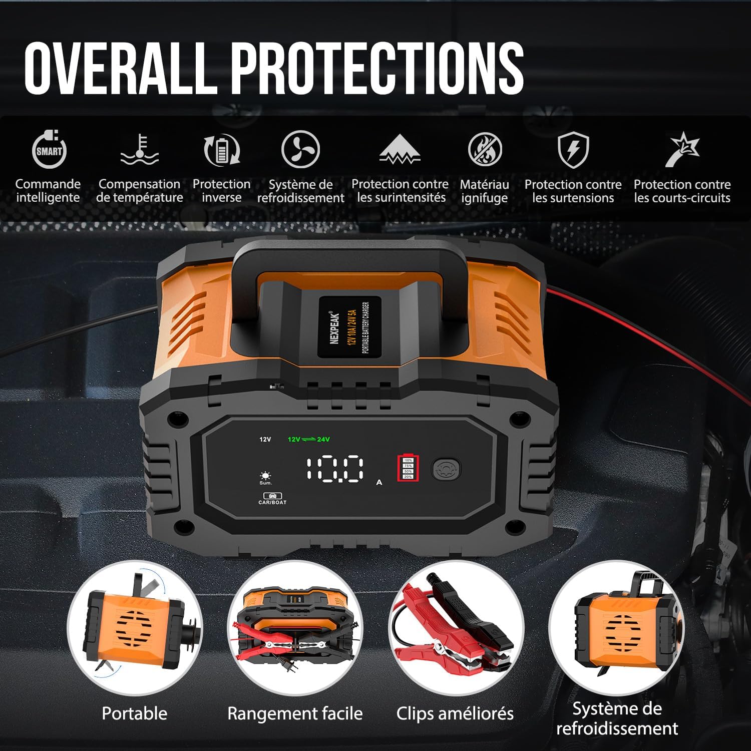 Thumbnail 4 de NEXPEAK Chargeur batterie intelligent 10A đ