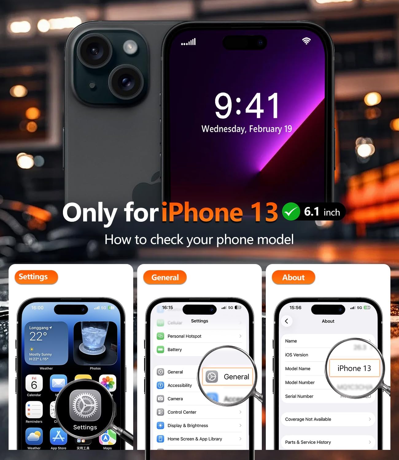 Thumbnail 6 de Guirble CK-XM Heavy-Duty iPhone 13 Case, Black, MagSafe-Compatible