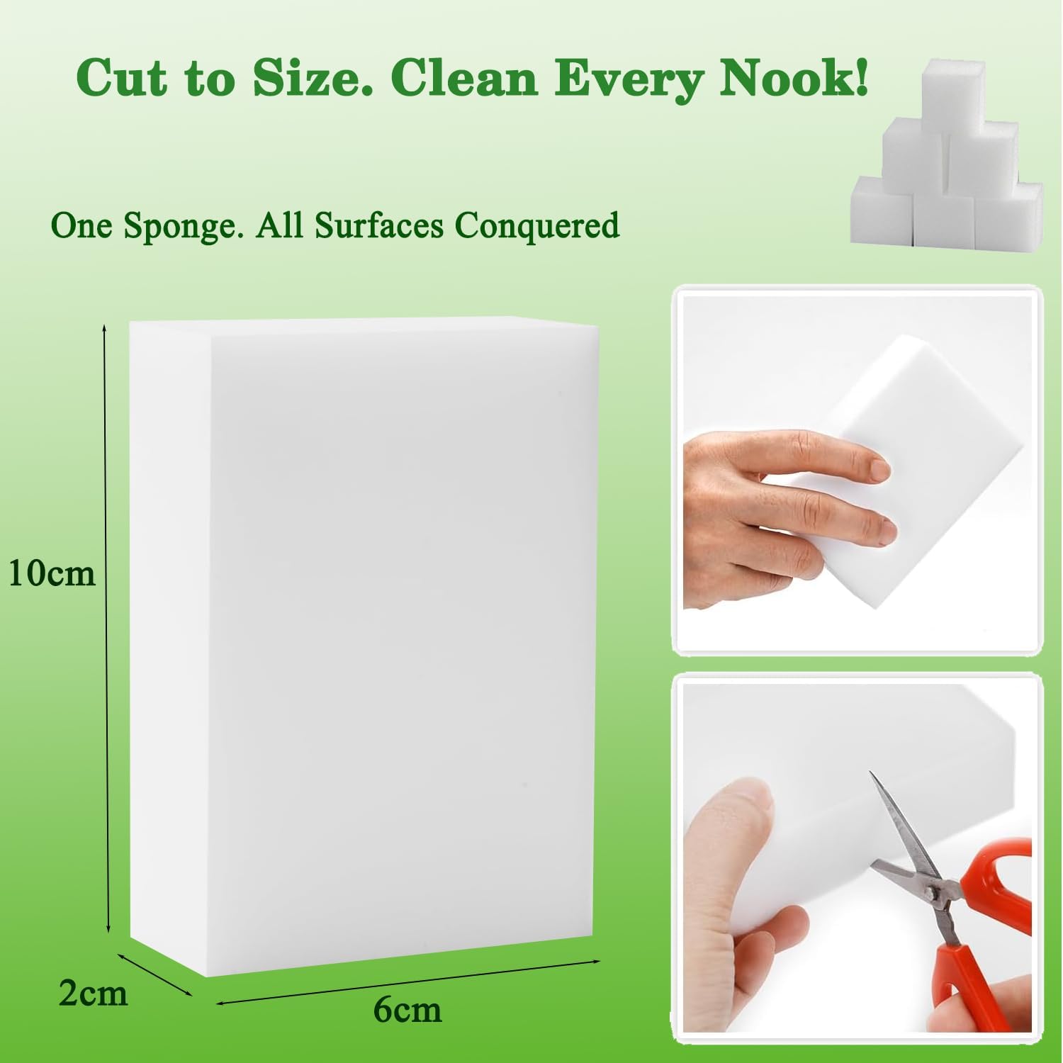 Thumbnail 4 de Powomao Melamine Cleaning Sponge 50Pcs