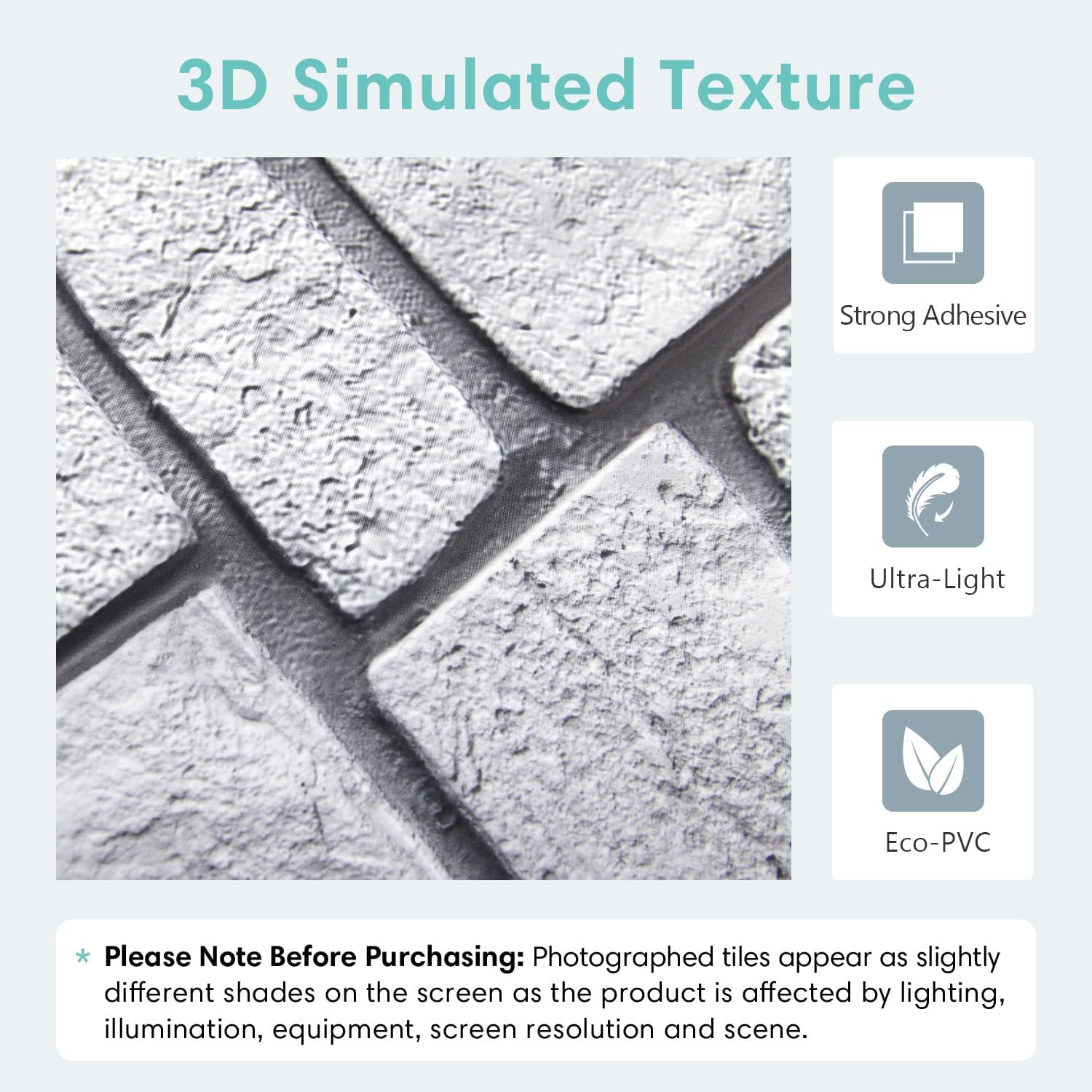 Thumbnail 3 de Commomy Panneaux Muraux 3D Effet Pierre Brique Autocollant – 10 Pièces 30 × 30 cm