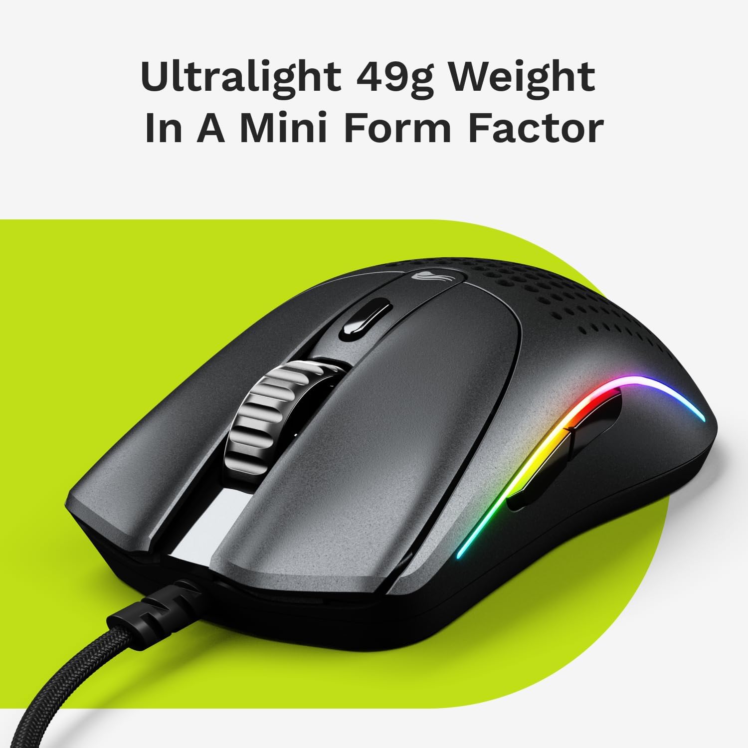 Detalle de GLORIOUS Model O 2 Mini Wired Gaming Mouse, 49 g, 26K DPI Sensor, 6 Buttons