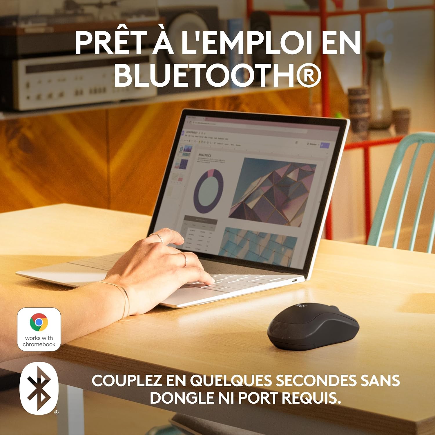 Detalle de Logitech M240 Souris Bluetooth sans Fil, Compacte — silence et simplicité pour un confort au quotidien