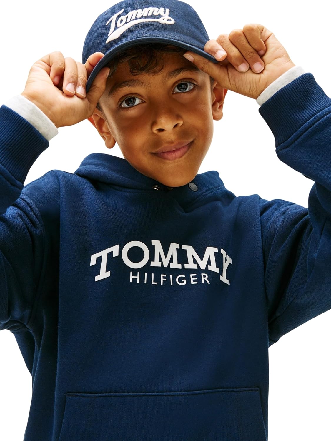 Detalle de Tommy Hilfiger Monotype Print Hoodie Kb0kb10028 – Felpa con cappuccio Bambini e Ragazzi