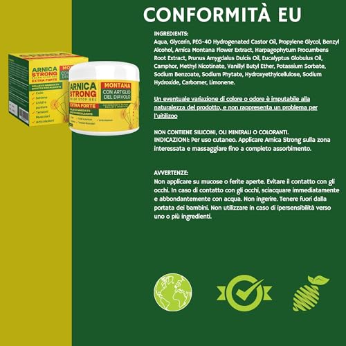 Thumbnail 7 de Arnica gel Forte ImmunoSTRONG: crema riscaldante per muscoli e articolazioni, uso umano