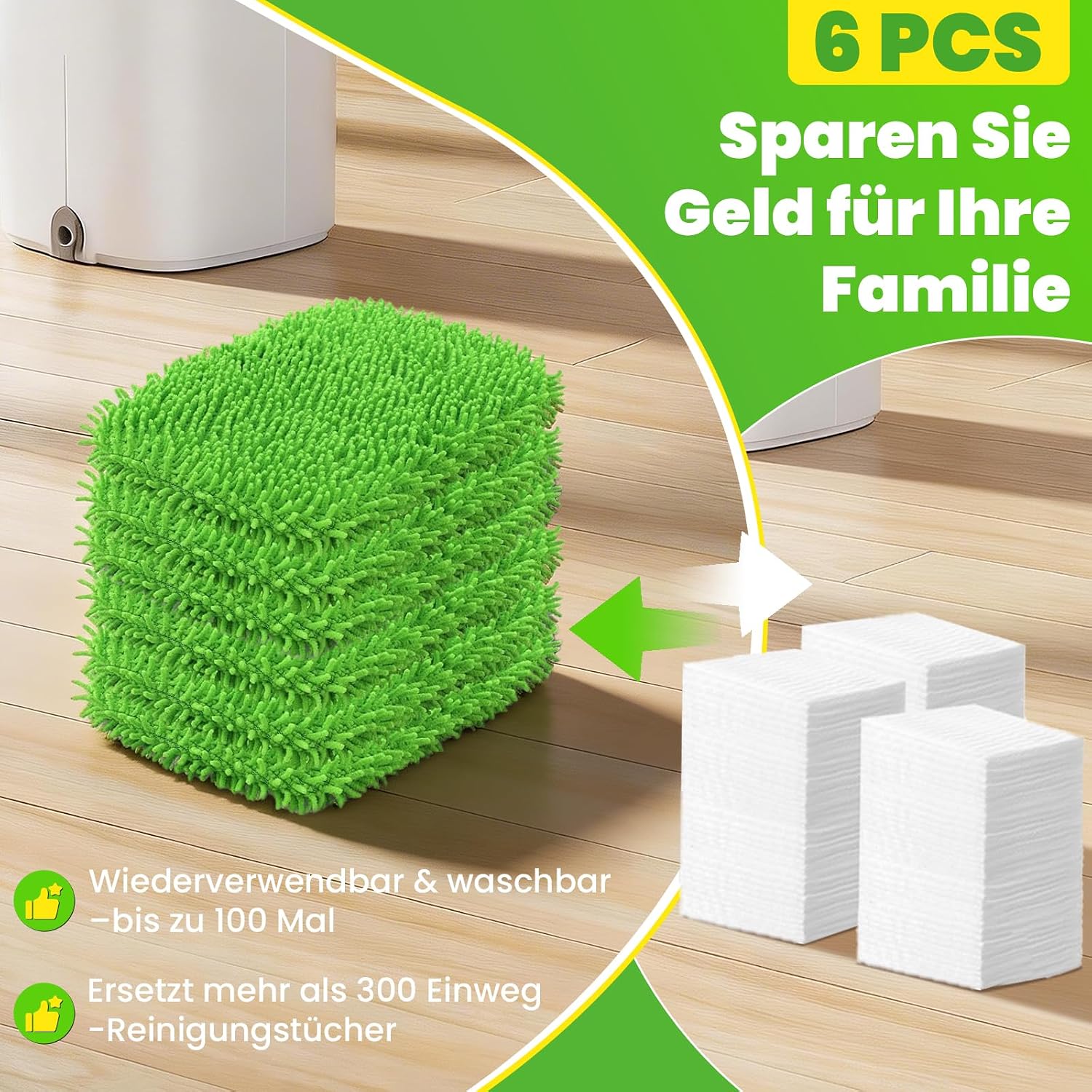 Thumbnail 3 de ZWQO moppdukar för Swiffer, 6-pack i återanvändbar mikrofiberchenille