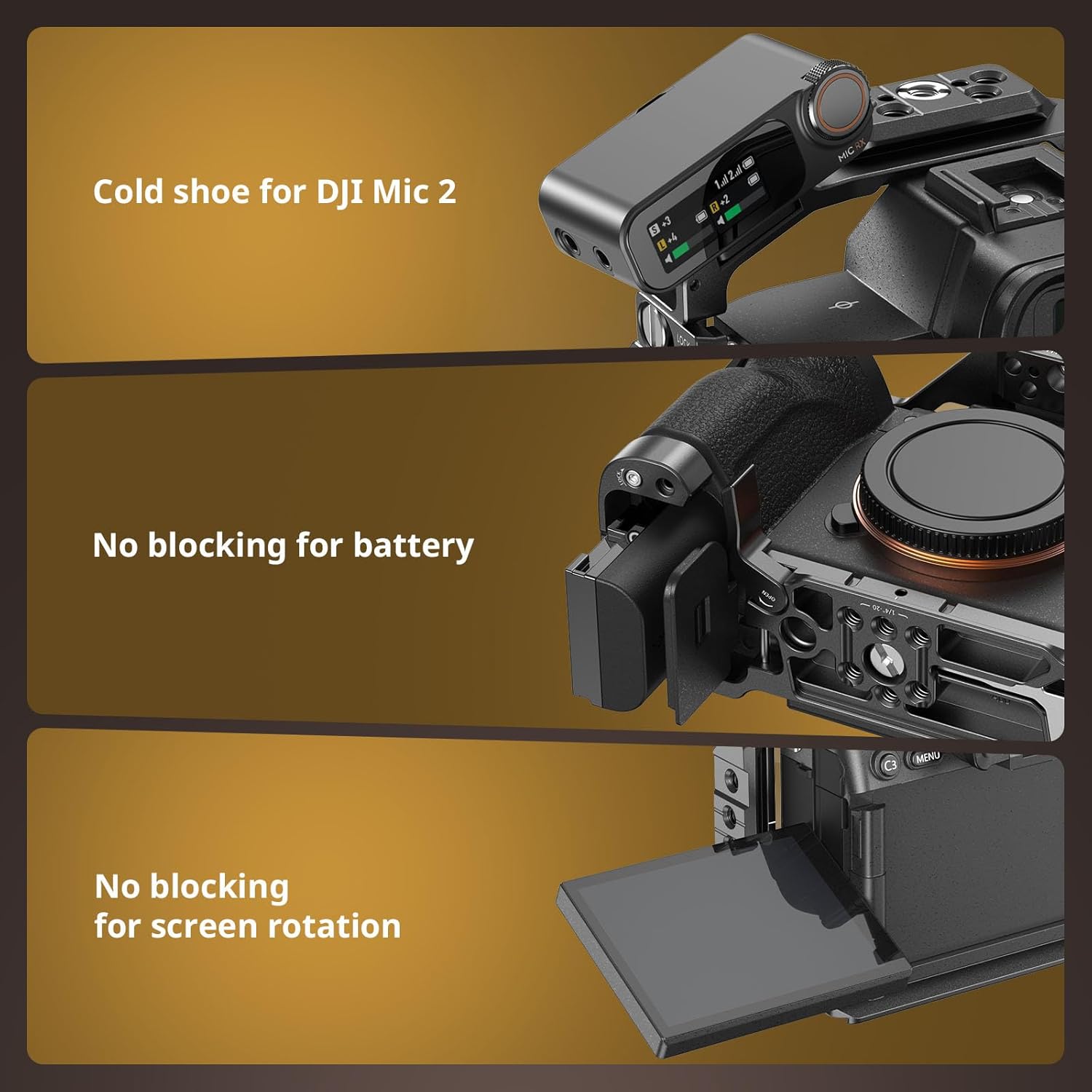 Thumbnail 4 de SMALLRIG Cage Advanced Kit für Sony Alpha 7 V / 7R V / 7 IV – inkl. Obergriff, Seitengriff und HDMI-Kabelklemme