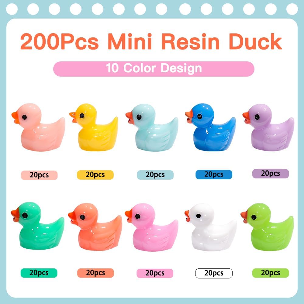 Detalle 2 de DULEFUN 200pcs Tiny Ducks bulk miniatures