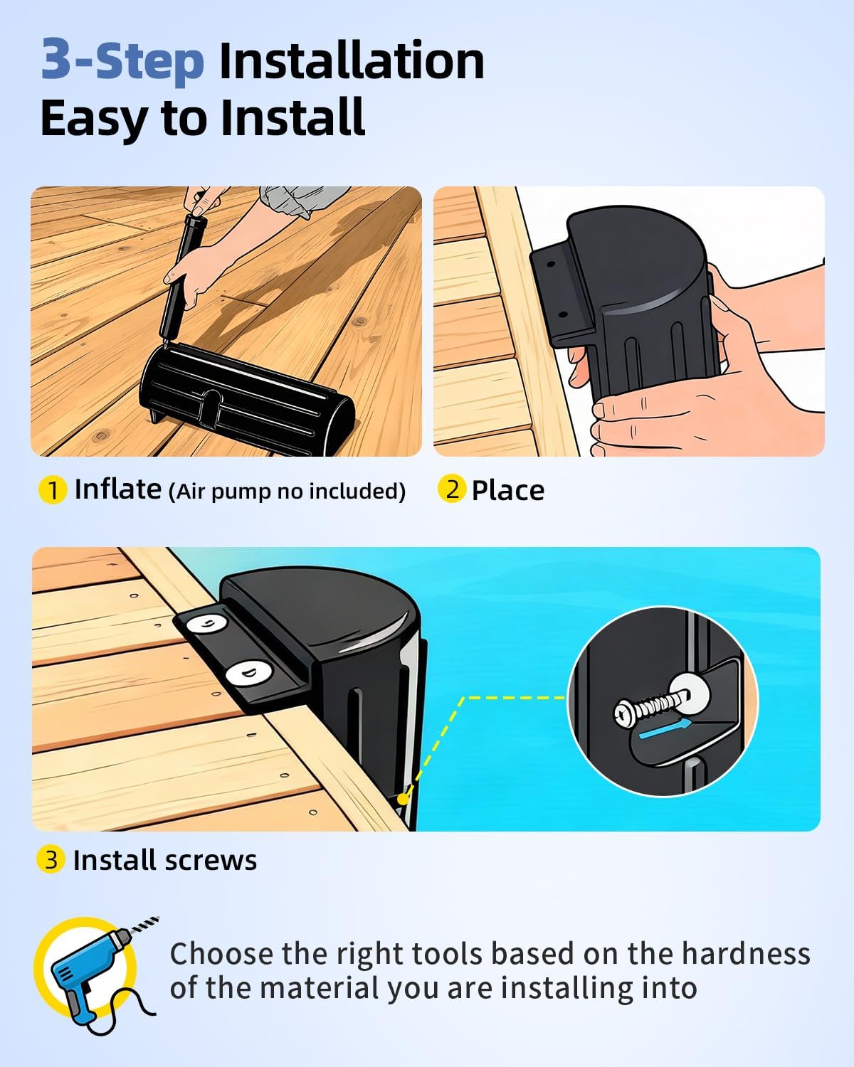 Thumbnail 6 de OCEANBROAD Permanent Dock Bumpers (5mm PVC) with Stainless Steel Hardware
