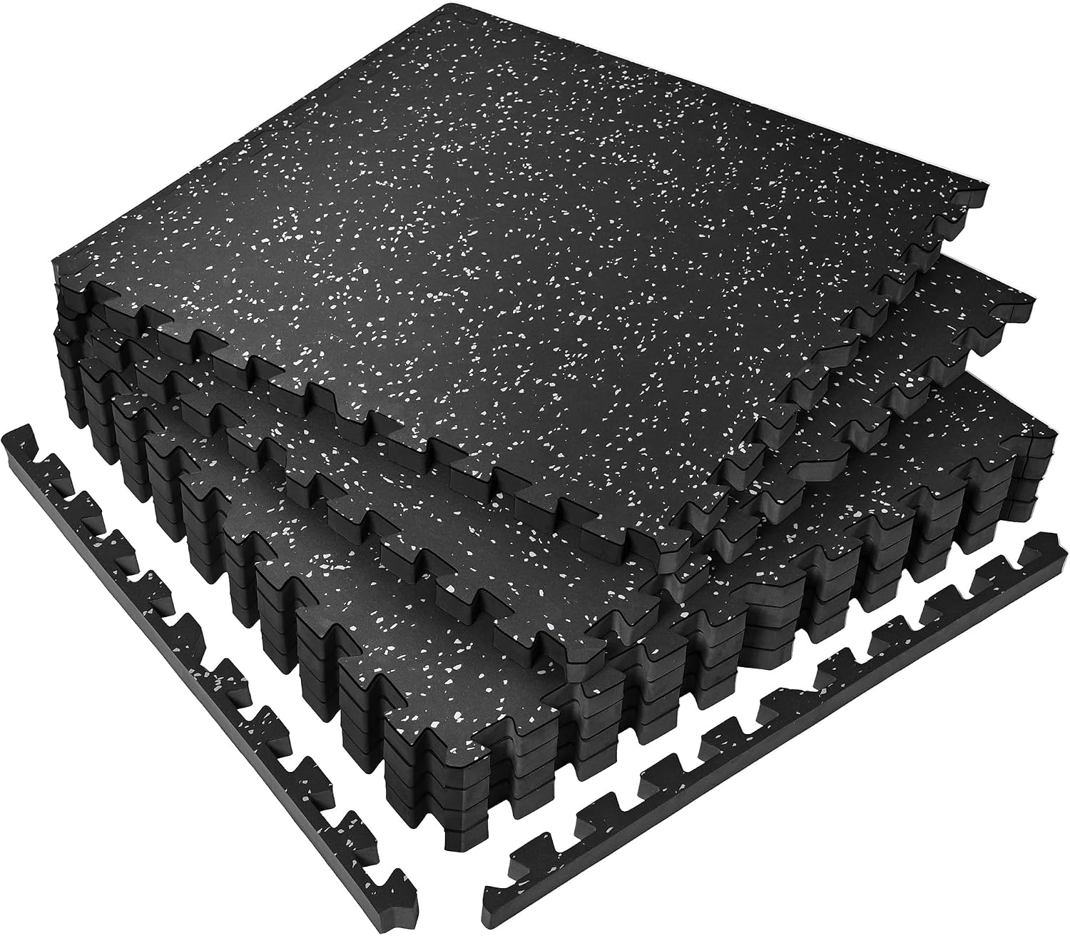 Detalle de SUPERJARE VC9601BTH Rubber-Top Gym Flooring, 24 Sq. Ft., 0.56-Inch Thick
