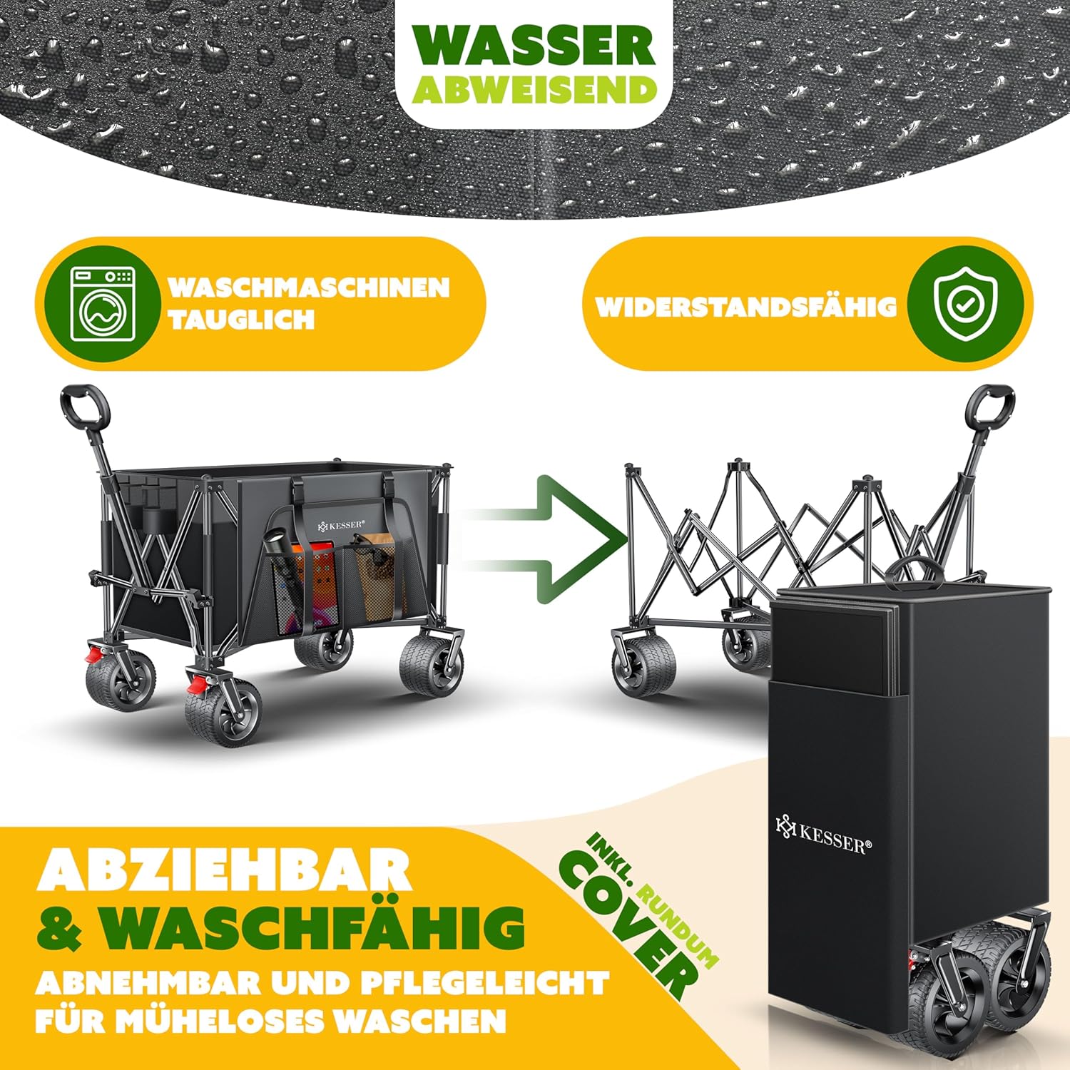 Thumbnail 5 de KESSER® Carro de mano GTR9000 🛒 - Resistente, plegable y con accesorios