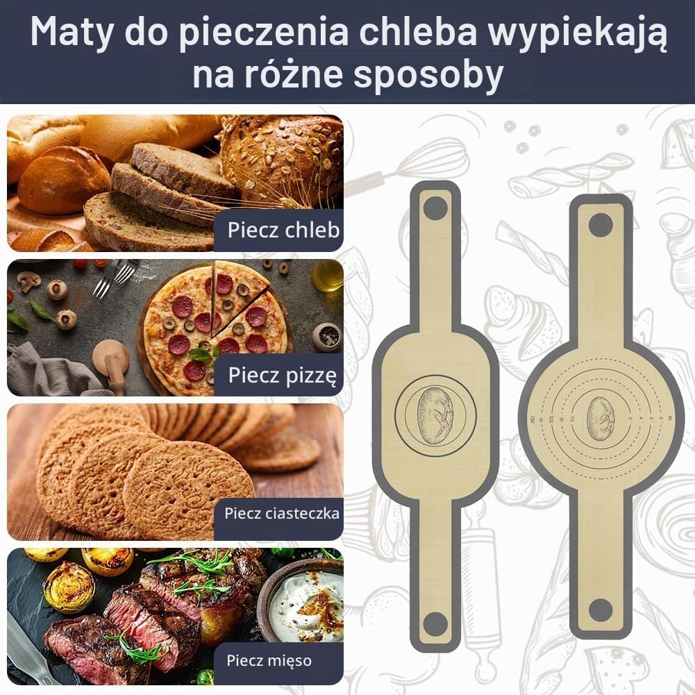 Thumbnail 6 de OSDUE P2-GJMBDTY260114-FBA – silikonowe maty do pieczenia z uchwytami, 2 szt.
