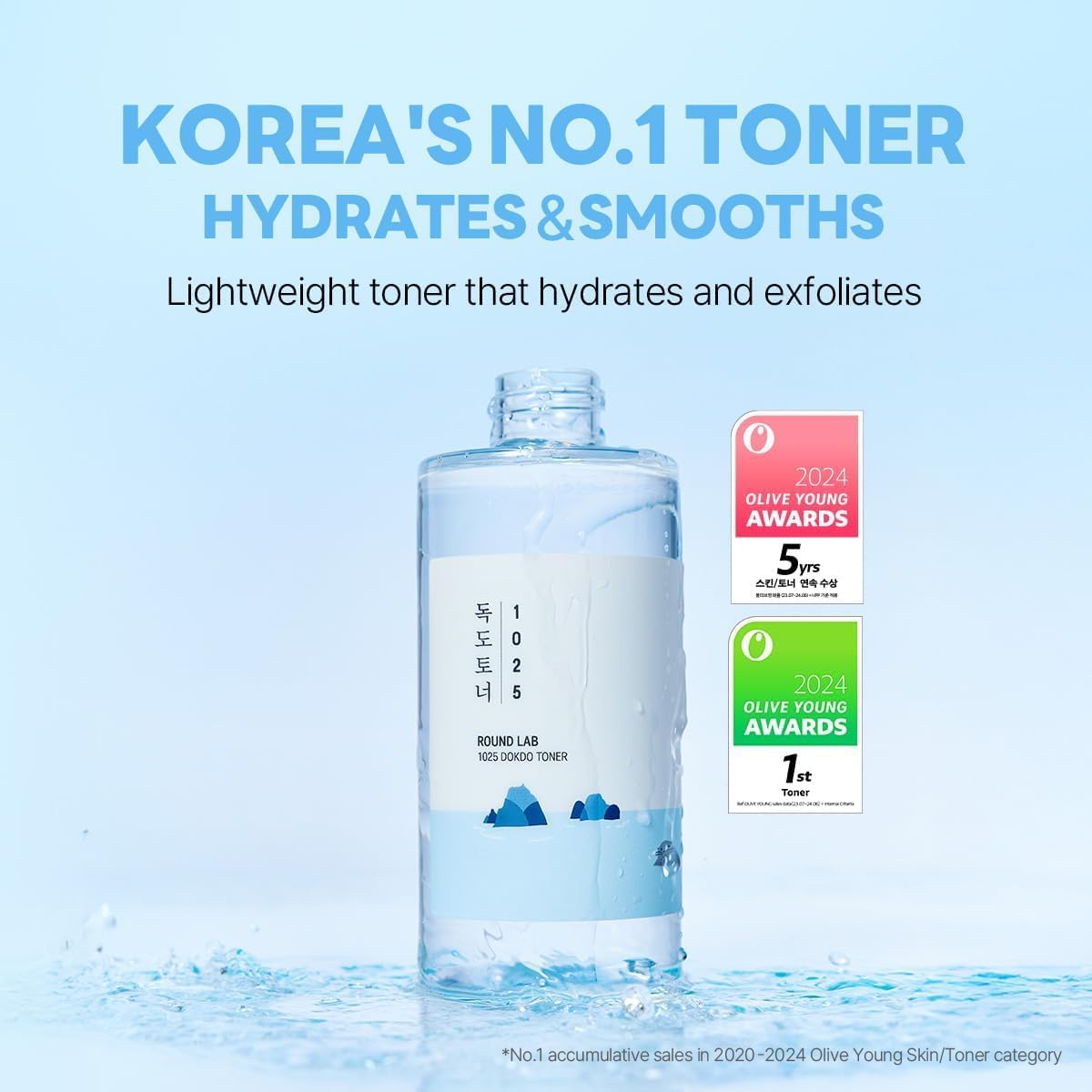 Detalle 2 de ROUND LAB 8809657114748 1025 Dokdo Toner, 16.91 fl oz, Lightweight Hydrating Formula
