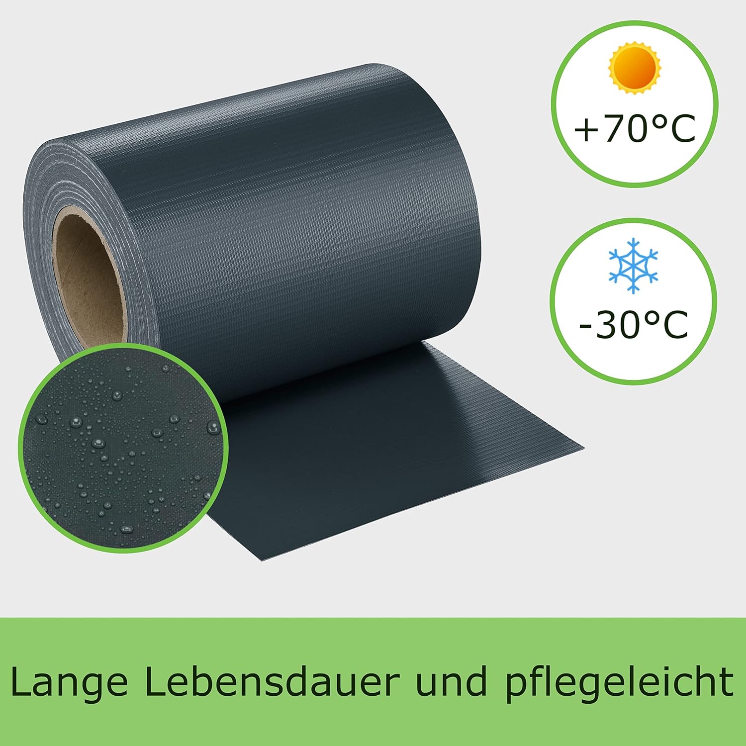 Thumbnail 6 de workingHOUSE PVC Sichtschutzstreifen 650 g/m² – Premium Sichtschutz für Doppelstabmattenzäune, Anthrazit 140 m im 4er Spar-Set