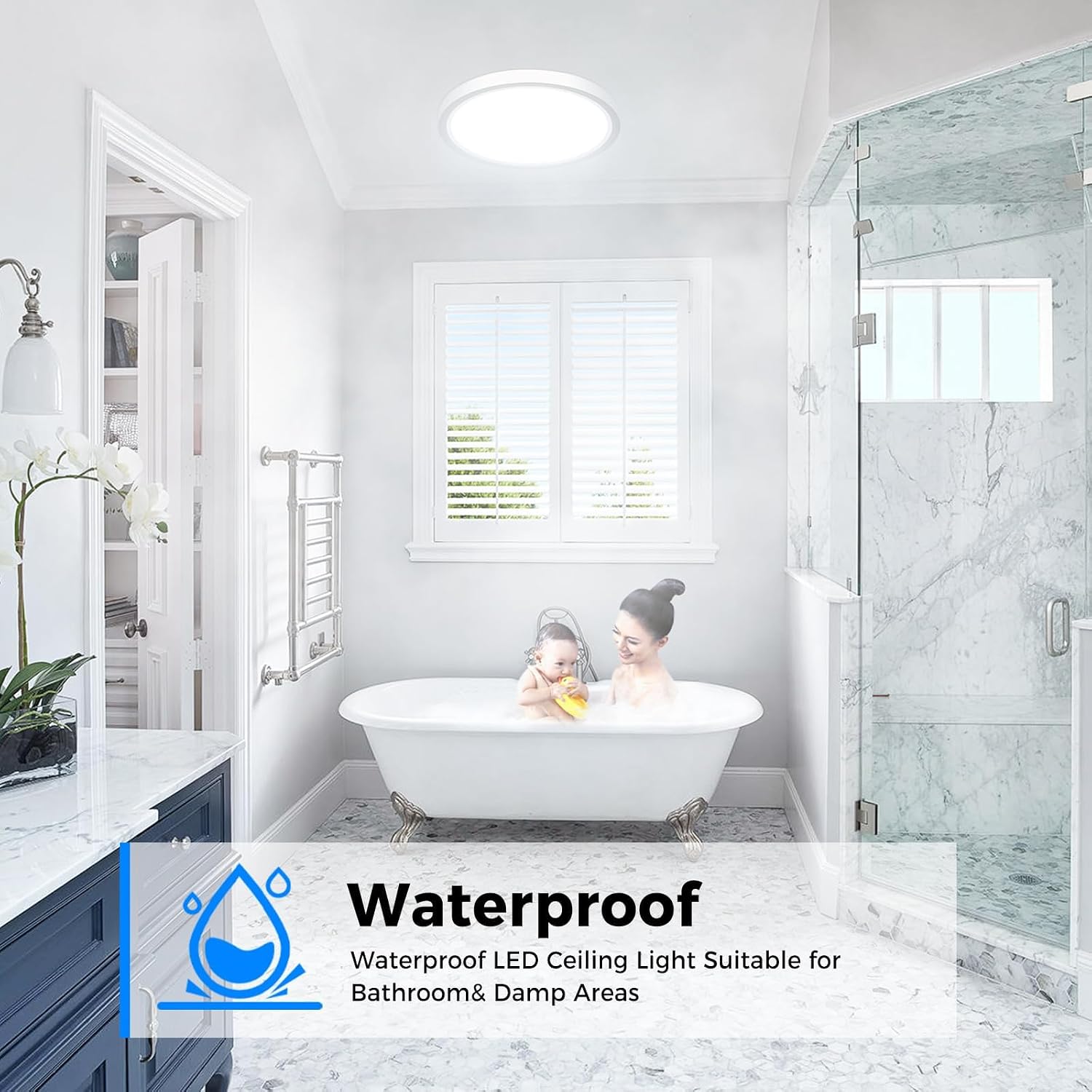 Detalle 1 de Peasur 18W LED Bathroom Ceiling Light 22cm