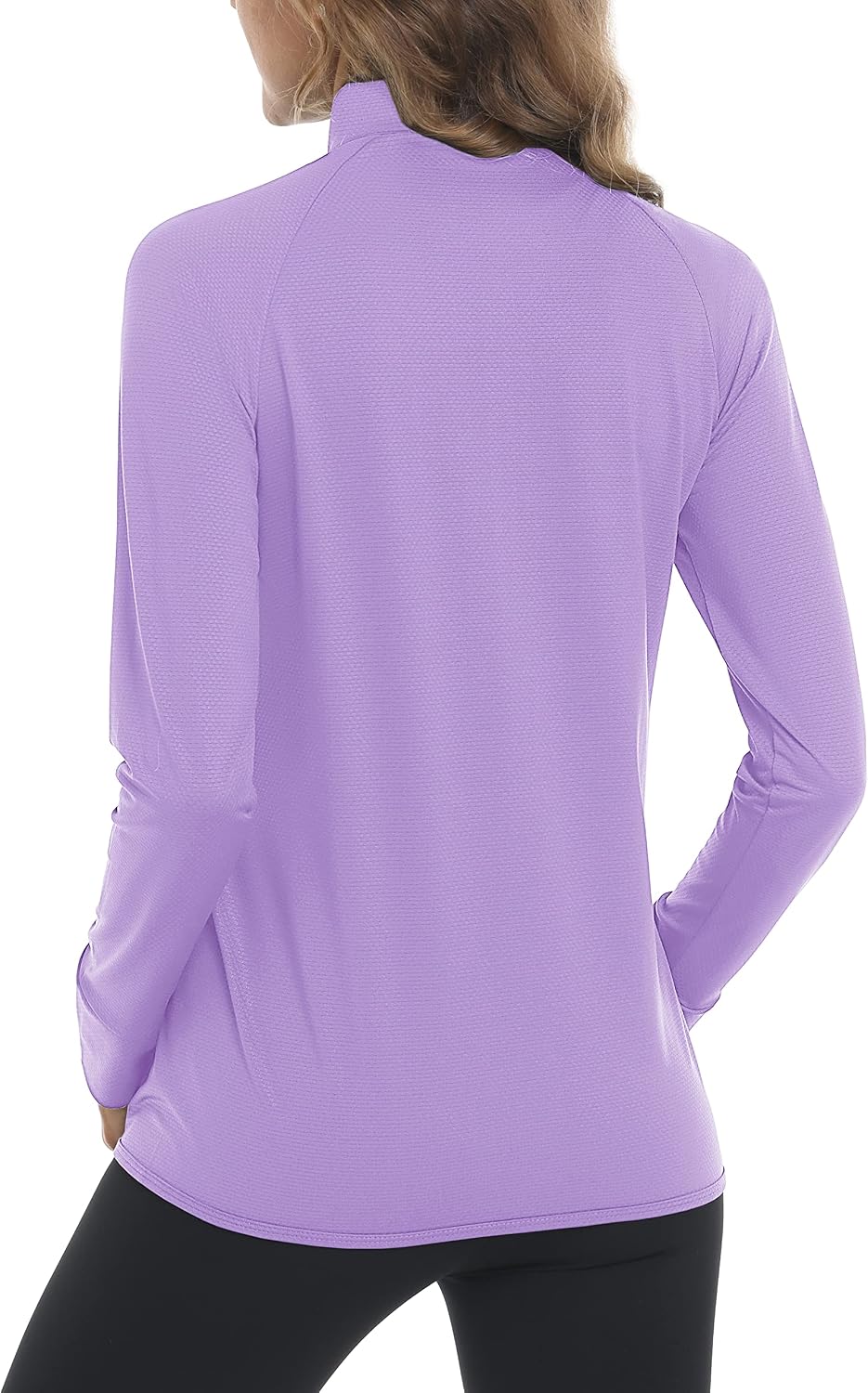 Detalle 2 de MAGCOMSEN Women's UPF 50+ Zip-Up Athletic Jacket with Thumb Holes