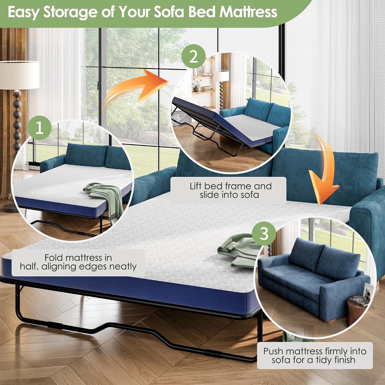 Detalle de Wellynap Sofa Bed Mattress, 4-Inch