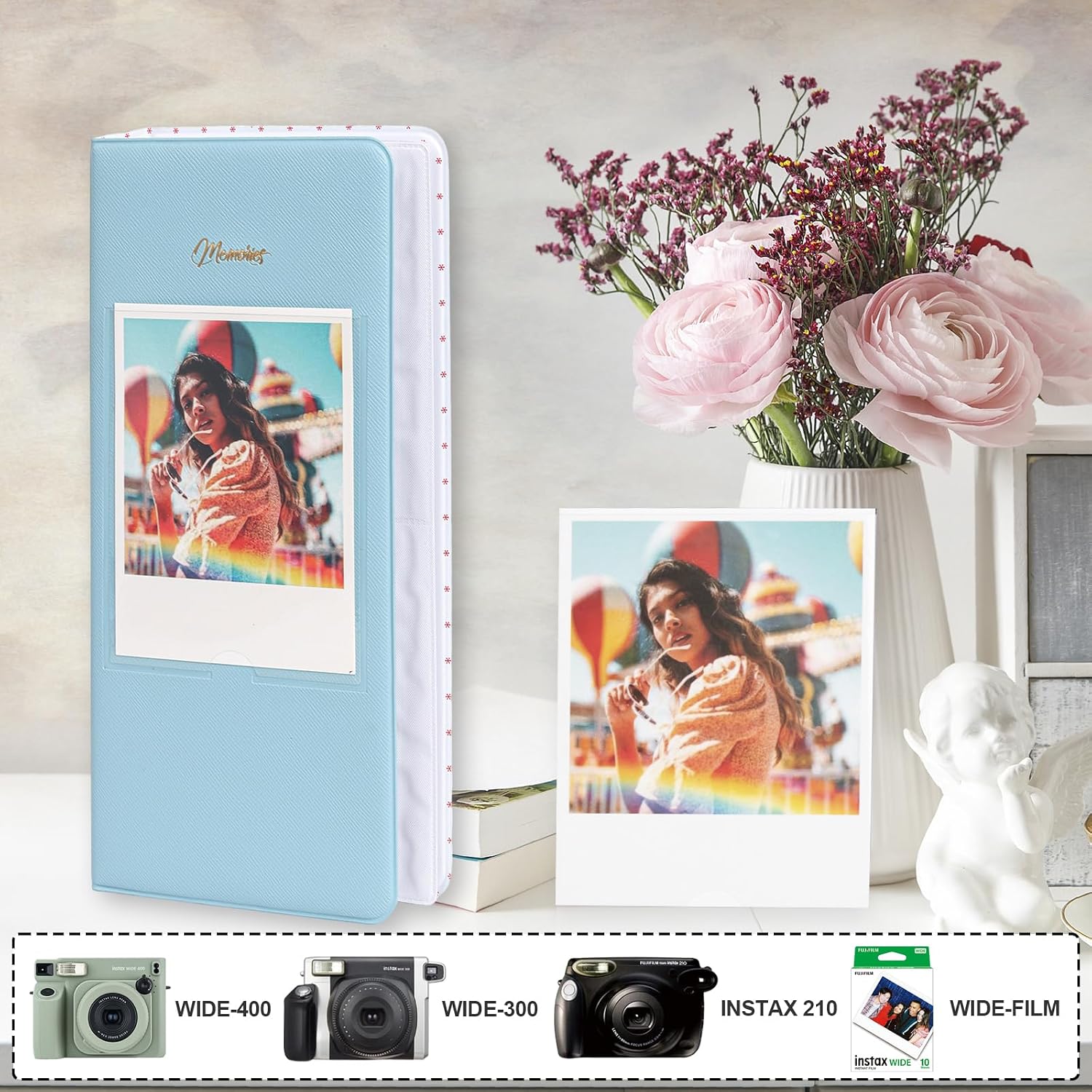 Detalle 2 de Rieibi Photo Album for Fujifilm Instax Wide 210/300/400 and Polaroid – 64 Pocket Wide Photo Album