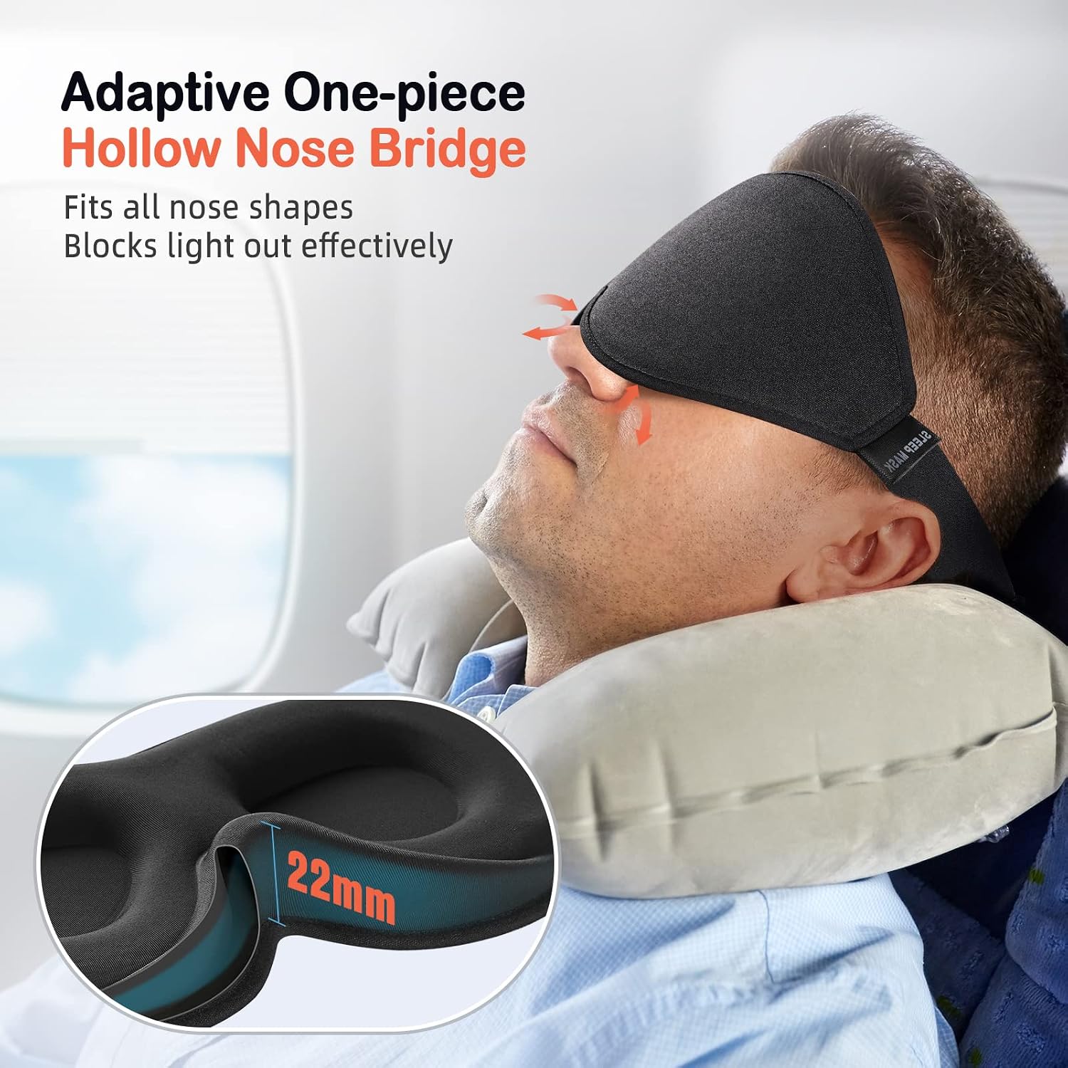 Detalle de LitBear Sleep Mask 3D Contoured Light-Blocking Eye Mask 😴