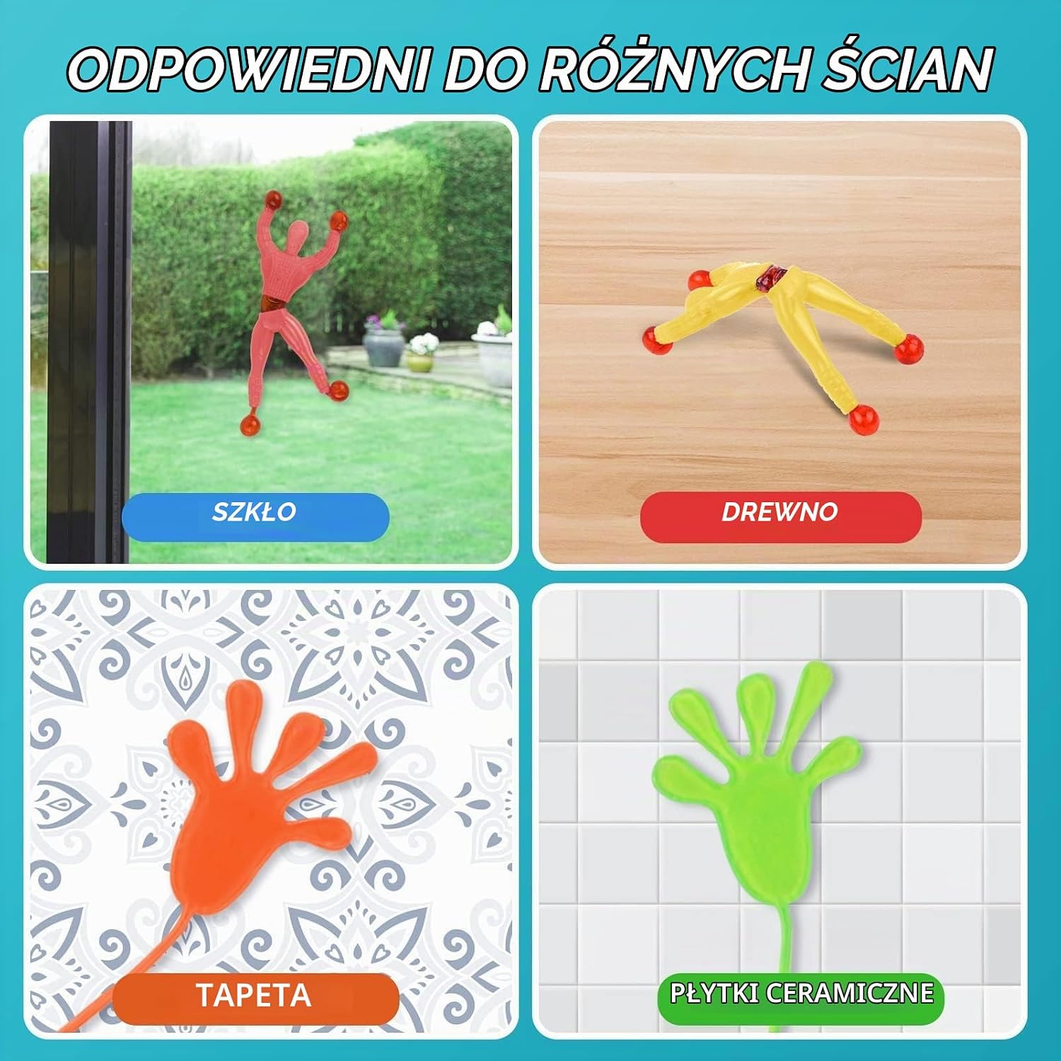 Detalle de Ainiv 1 – zestaw 30 lepkich dłoni i wspinaczy ściennych