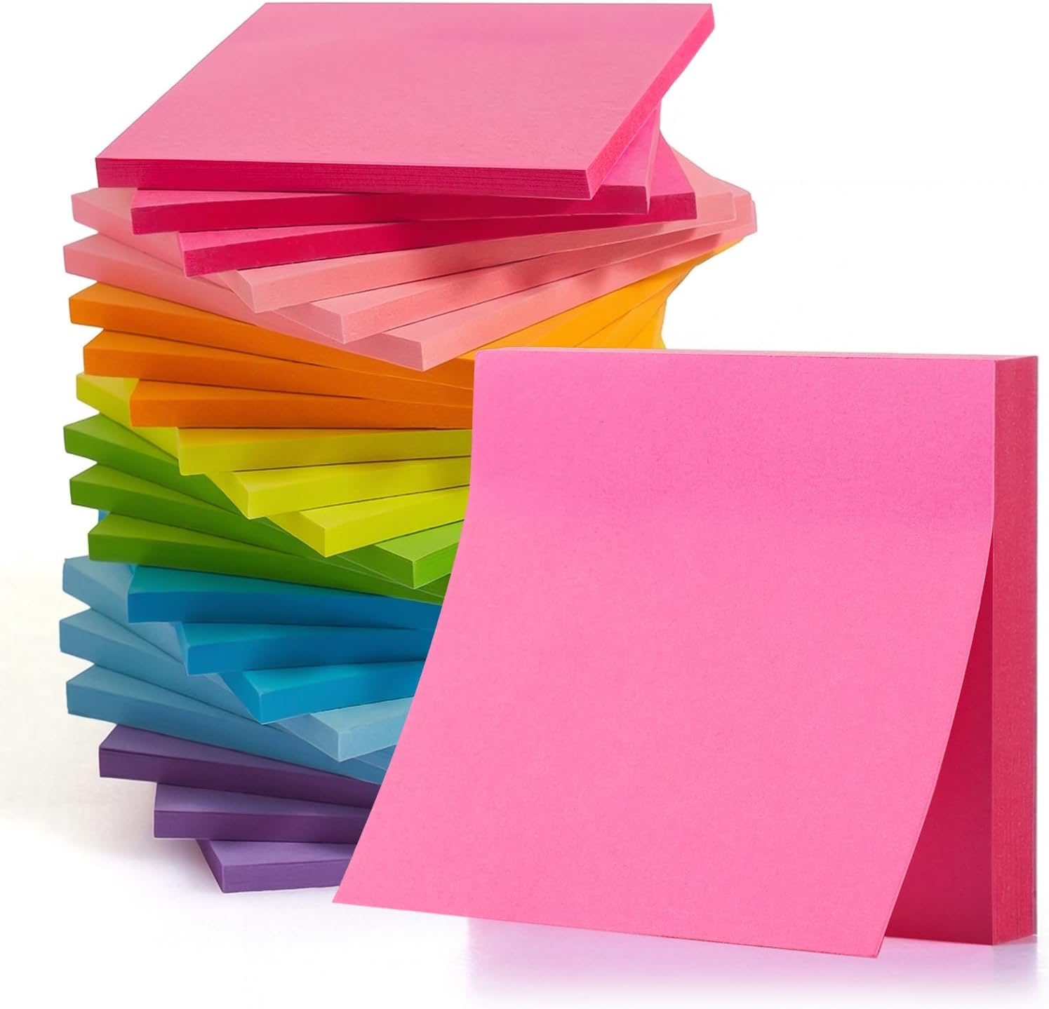 Thumbnail 6 de KIFZM Self-Stick Note Pads (76 x 76 mm) – 24 bright square pads for office, home & presentations