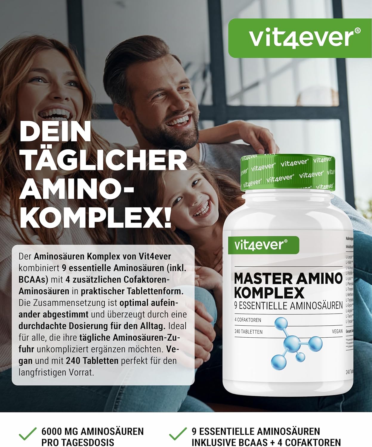 Thumbnail 1 de vit4ever Master Aminosäuren Komplex 6000 mg