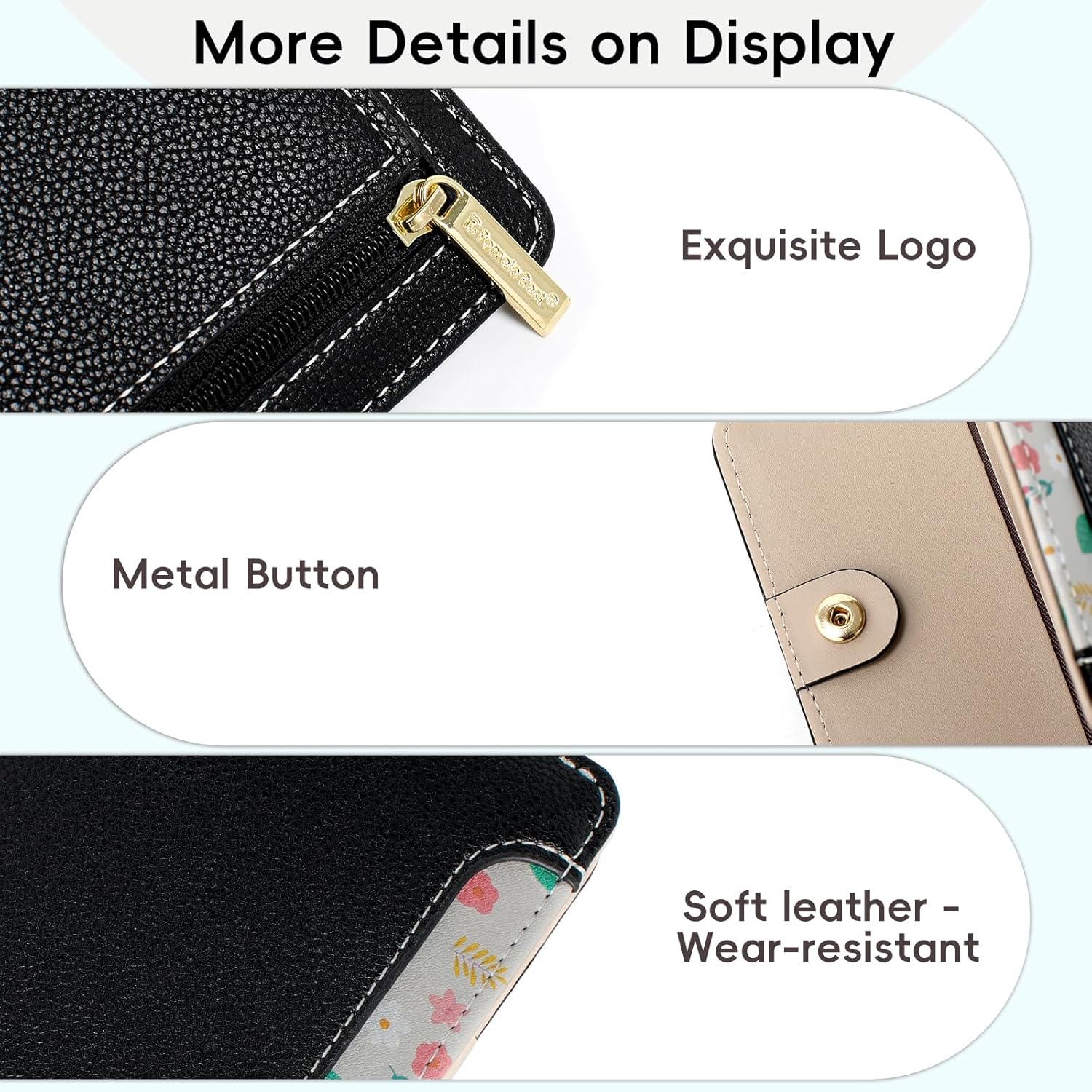 Detalle 2 de Pomelo Best Womens Wallet Soft Small Coin Purse with RFID Blocking and Zipper Pocket
