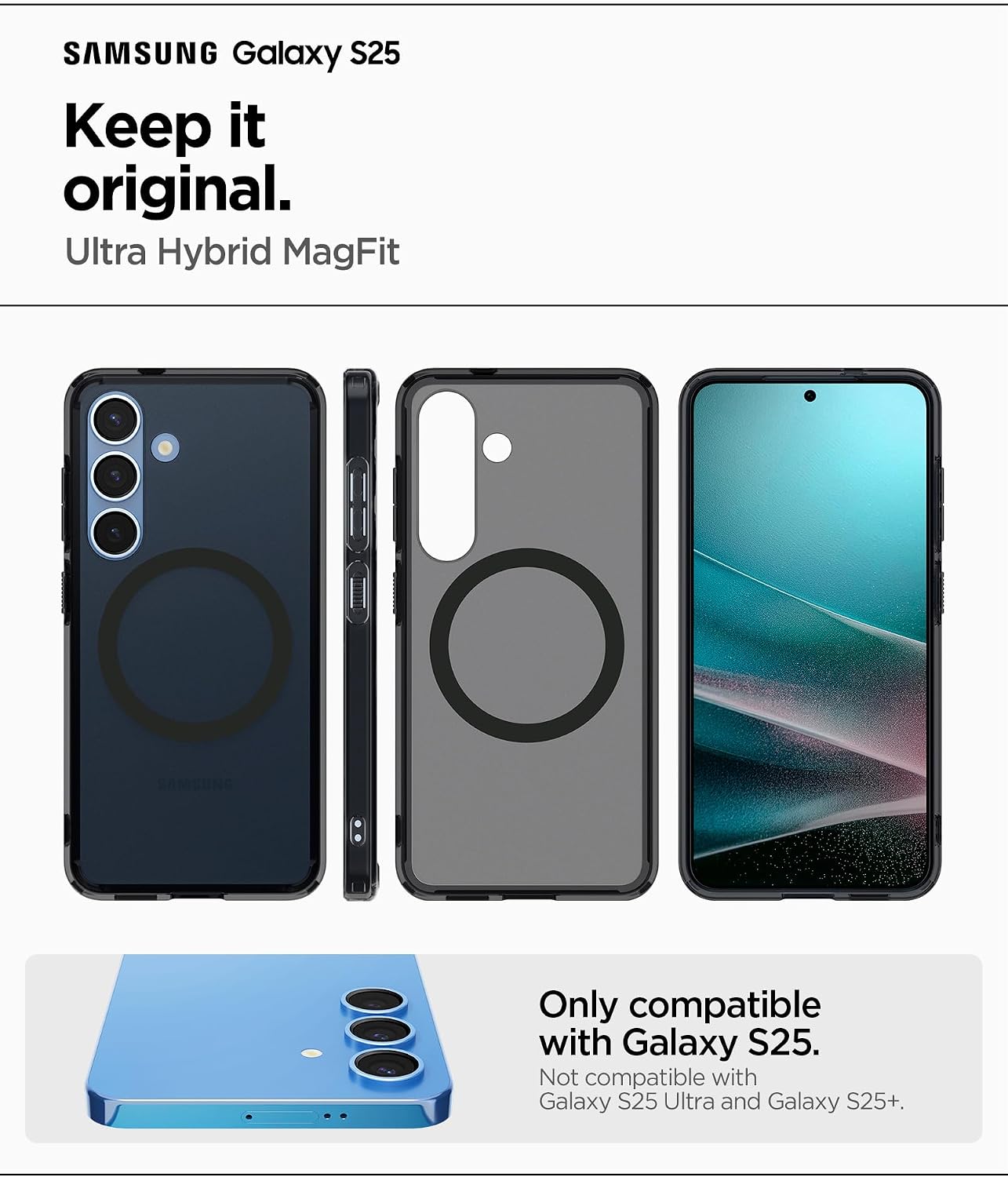 Thumbnail 1 de Spigen Cover Ultra Hybrid MagFit per Samsung Galaxy S25 – Frost Black