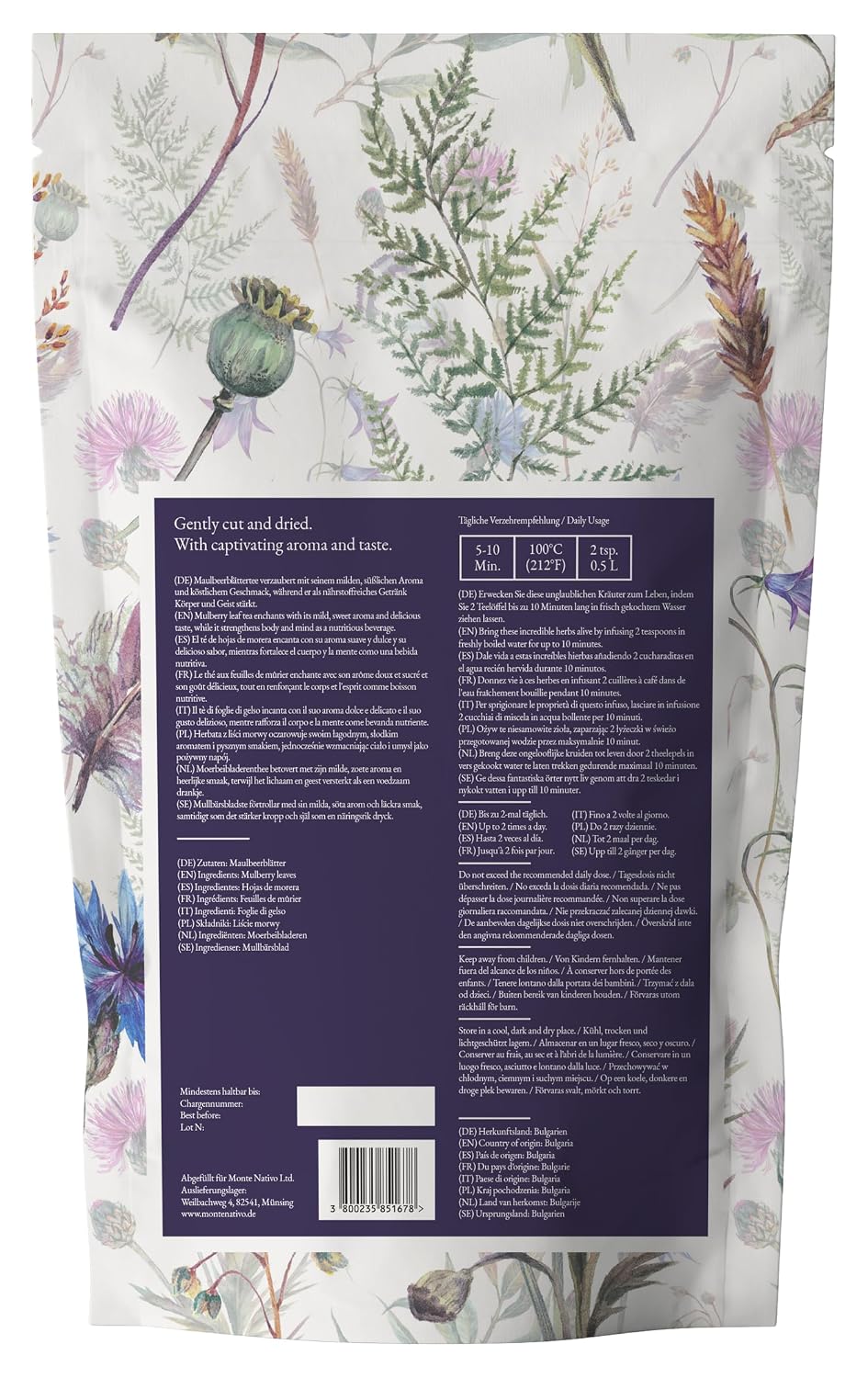 Detalle 2 de Maulbeerblätter Tee Monte Nativo (300 g) – Reiner Kräutertee aus 100% fairem Anbau