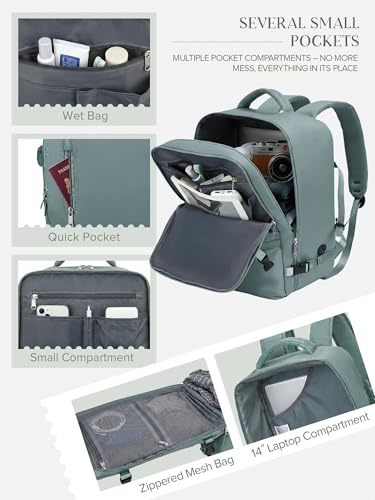 Detalle de Hayayu Mochila de Viaje 40x30x20 cm (24 L) para cabina: útil para Ryanair y escapadas cortas