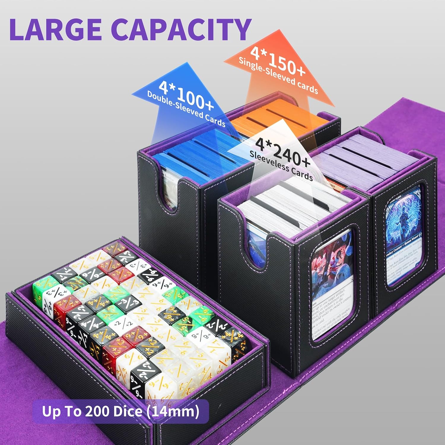 Thumbnail 2 de AFIING Commander Deck Box Holds 400+ Cards 🎴