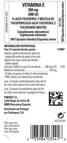 Thumbnail 1 de Solgar Vitamina E 400 UI 268 mg 100 Cápsulas💊