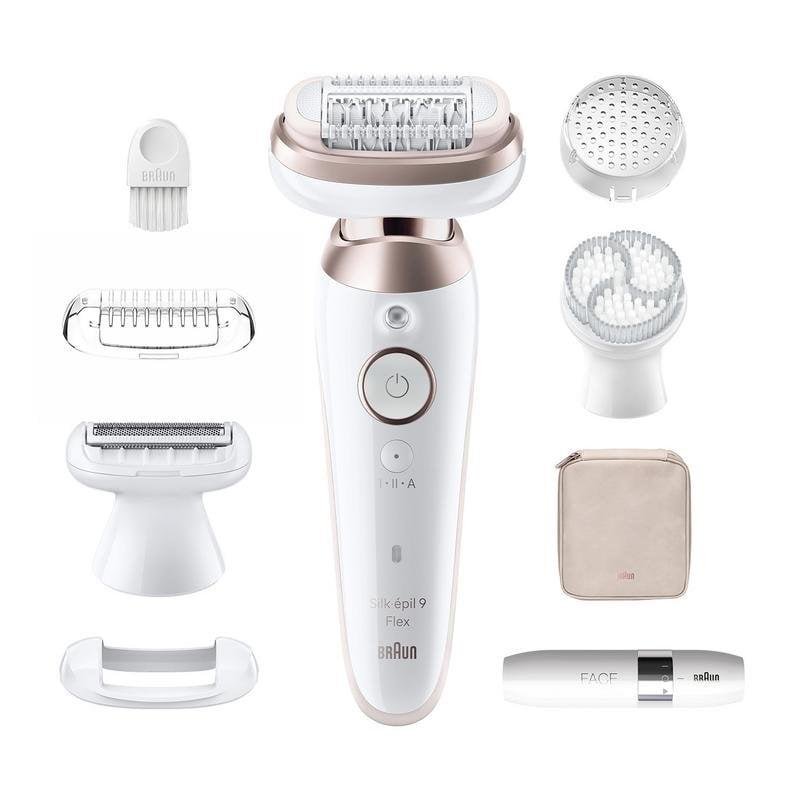 Detalle 2 de Braun Silk-épil 9 Flex 9-360: depiladora recargable húmedo y seco con 40 pinzas