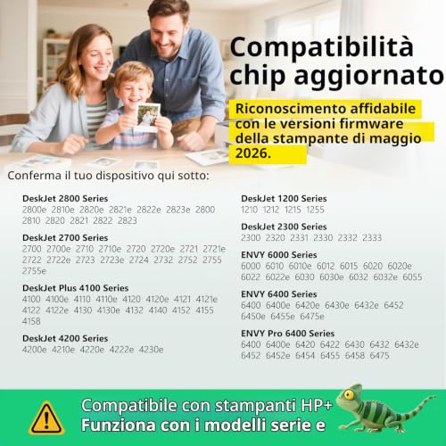 Detalle de COLORETTO 305XL Cartucce Nero per HP 305 XL – Compatibilità ampia e resa elevata