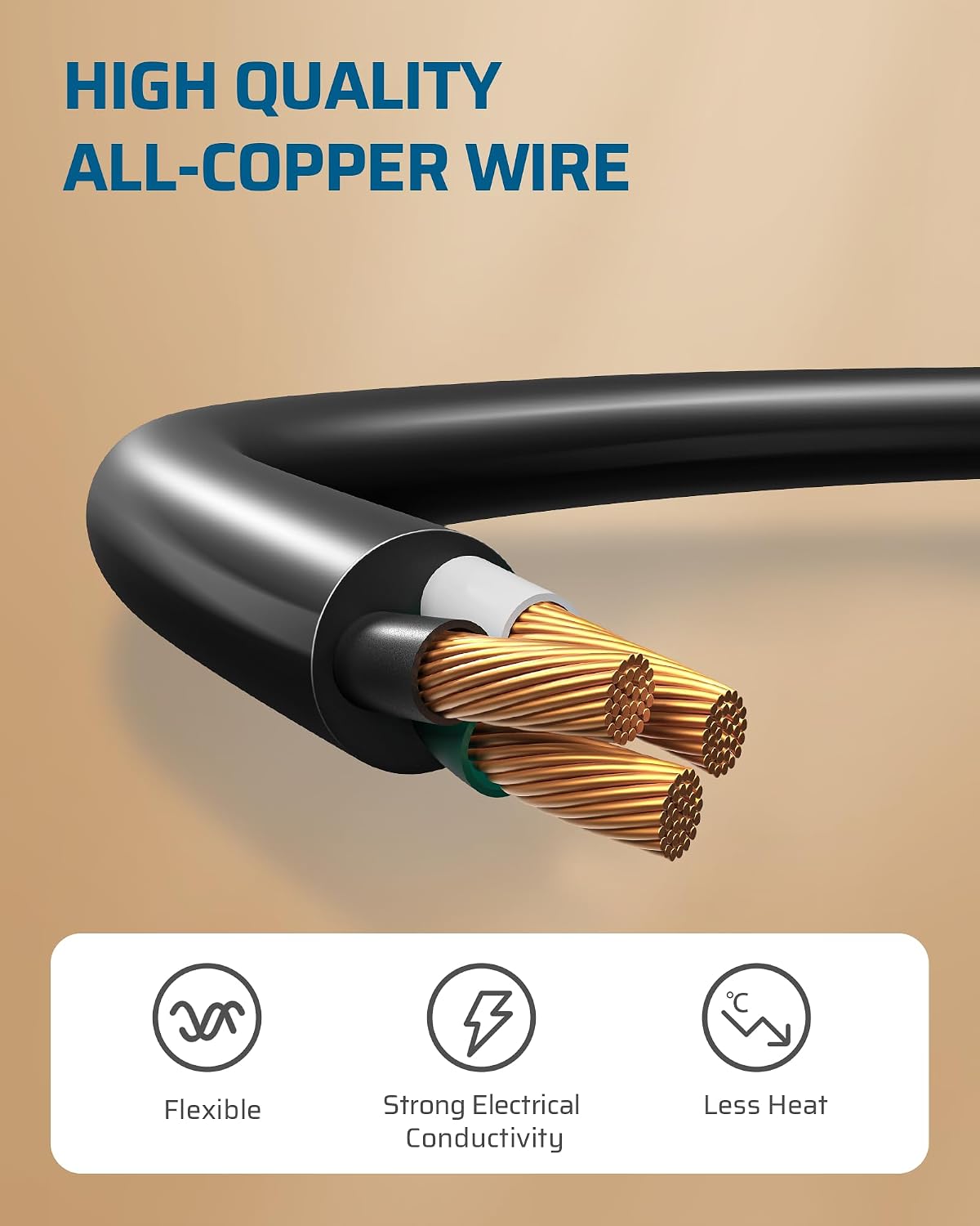 Detalle 1 de DEWENWILS Indoor Extension Cord 1 ft