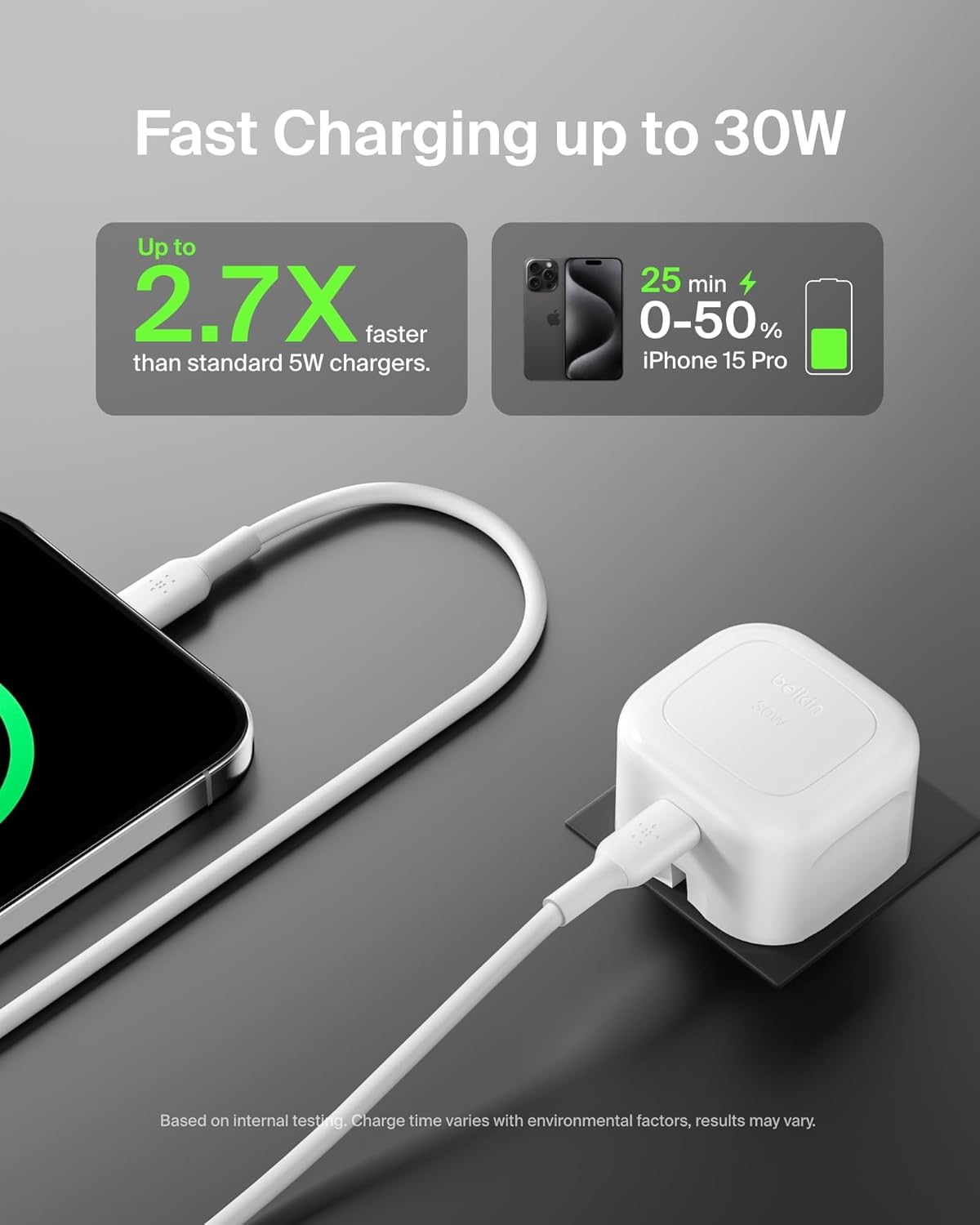 Thumbnail 2 de Belkin BoostCharge Compact Wall Charger 30W with USB-C PD (UK)