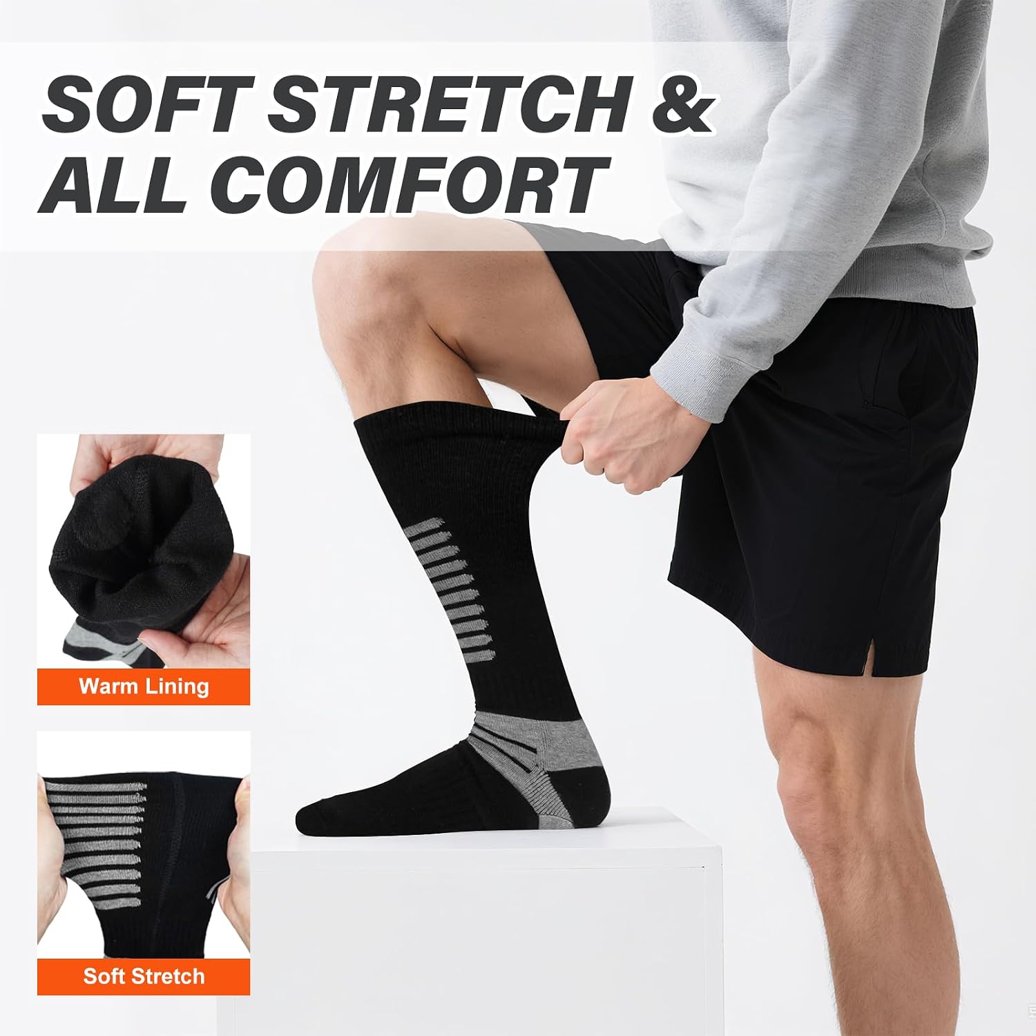Detalle 1 de PEKWZIZ 2025-lisocks-black Heated Socks, 4 Heat Settings, Whole-Sole Heating