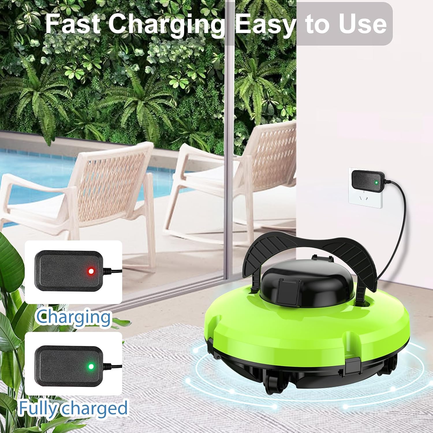 Thumbnail 6 de Baopilong Aufrüstung Kabelloser Roboterpoolsauger für obenliegende Pools – 120 Minuten Laufzeit, automatische Parkfunktion