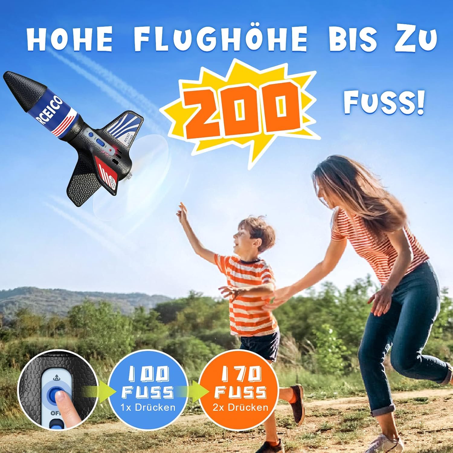Detalle 2 de PDBEST Raketenlauncher 200 Fuß für Kinder