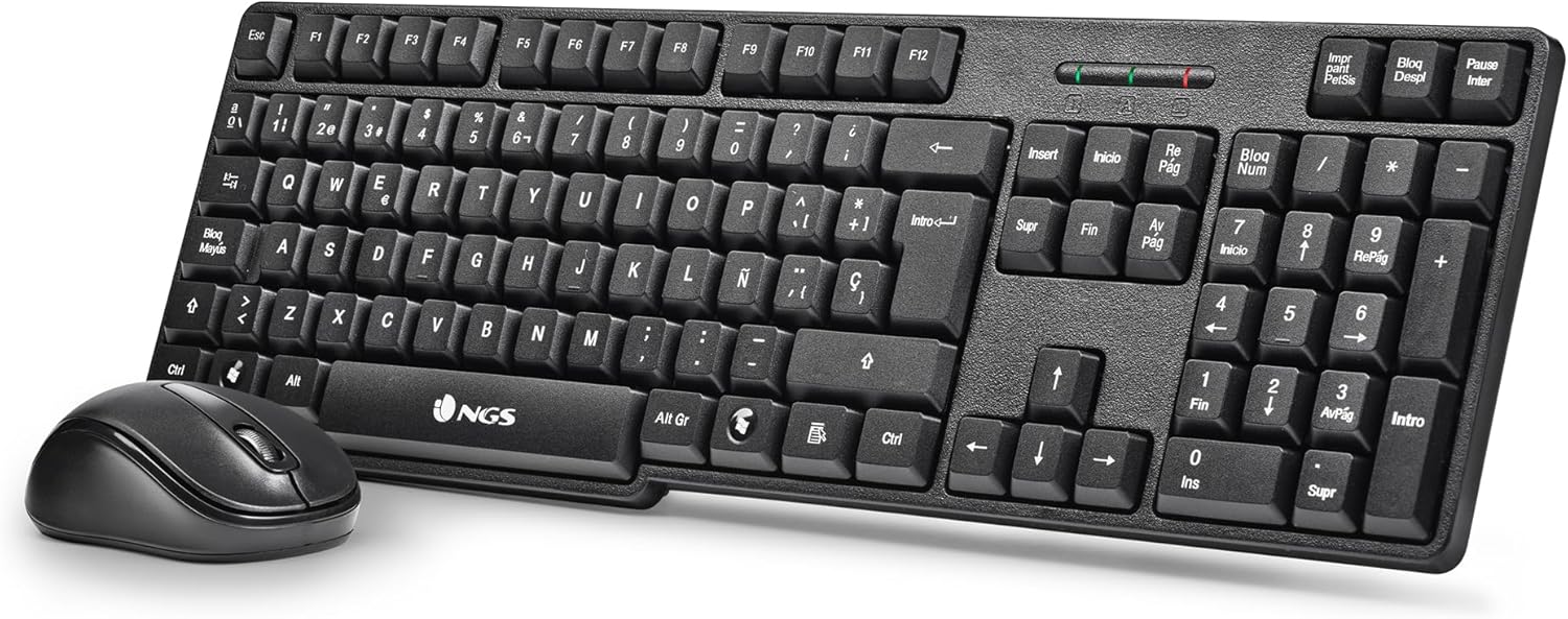 Detalle de NGS Euphoria kit inalámbrico 2.4 GHz QWERTY español (ratón + teclado) negro