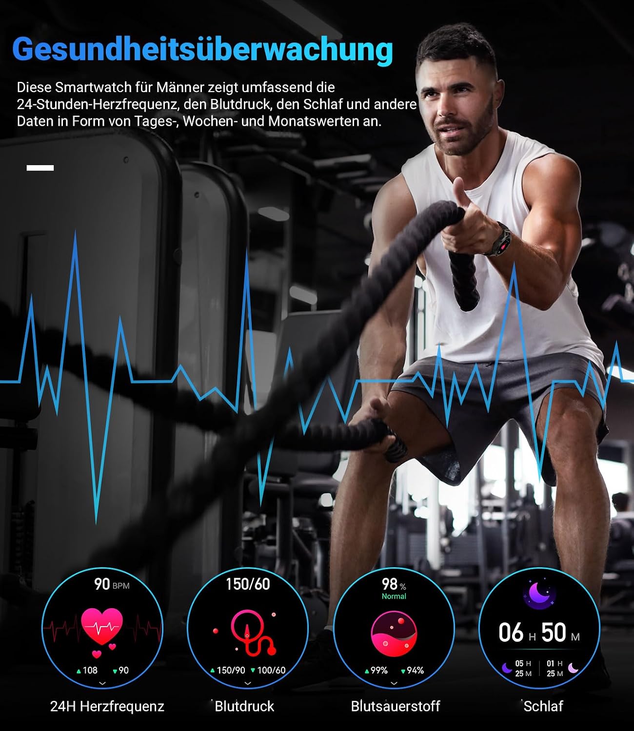 Detalle 2 de LIGE Smartwatch 1,39 Zoll