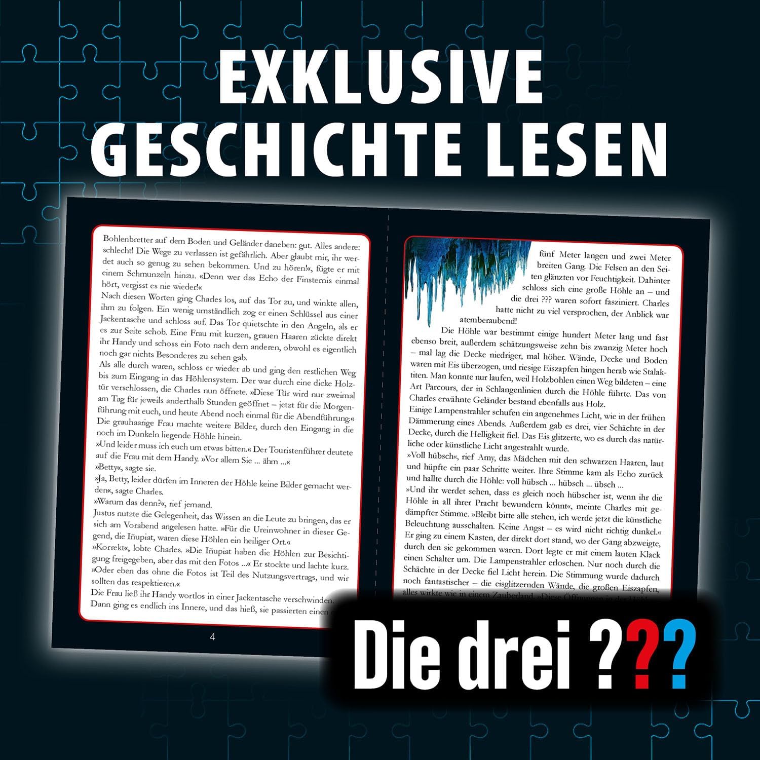 Detalle 2 de Die drei ??? Krimi-Puzzle – Das Echo der Finsternis (KOSMOS 684464)