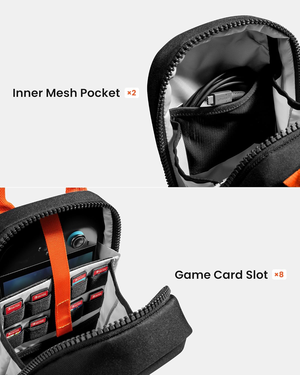 Thumbnail 5 de tomtoc Sling Crossbody Bag for Nintendo Switch 2 (2025) with 8 Game Card Slots, Black