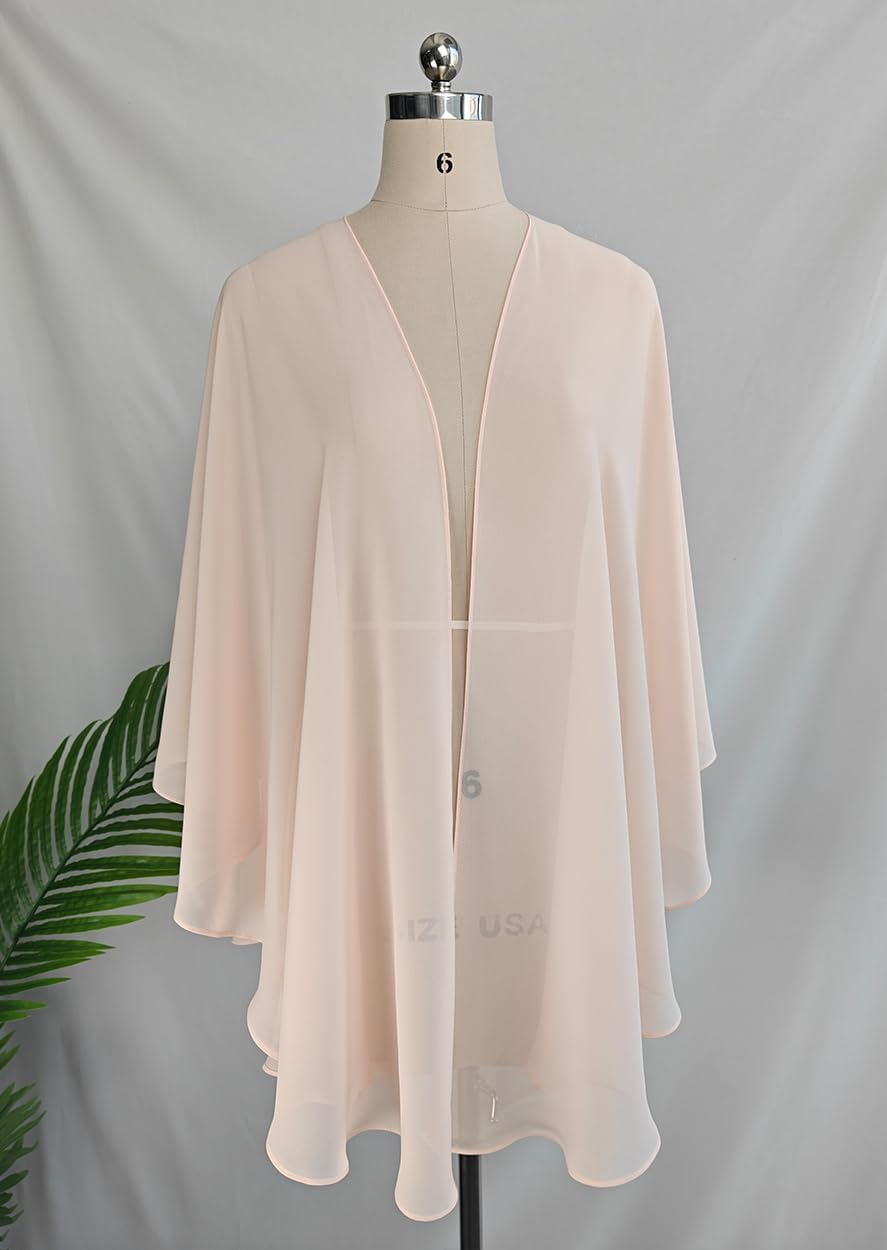 Thumbnail 3 de BEAUTELICATE Women Chiffon Shawl Wrap: Oversized Cape Poncho for Summer Weddings
