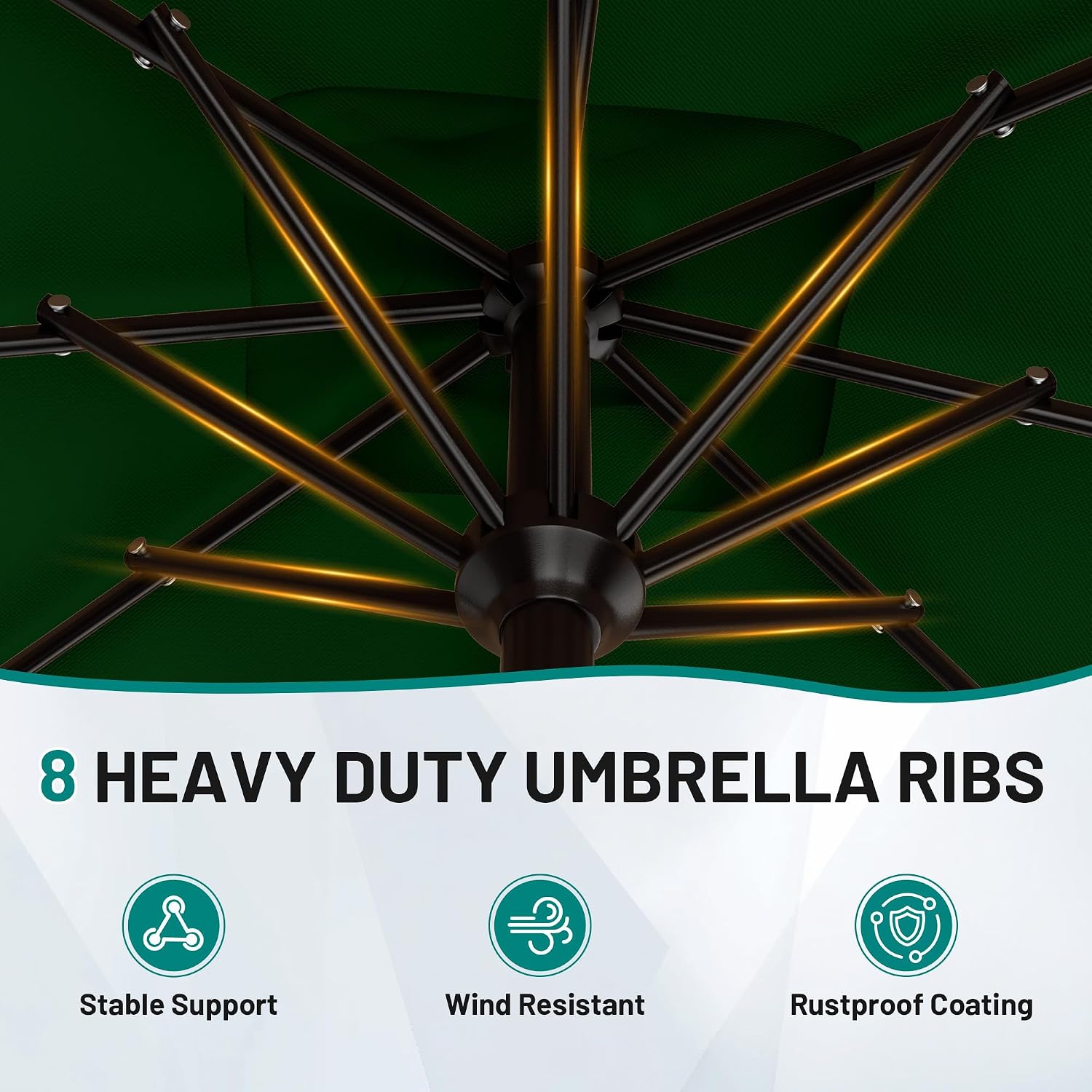 Detalle de AreShark Patio Umbrella, 8' x 10