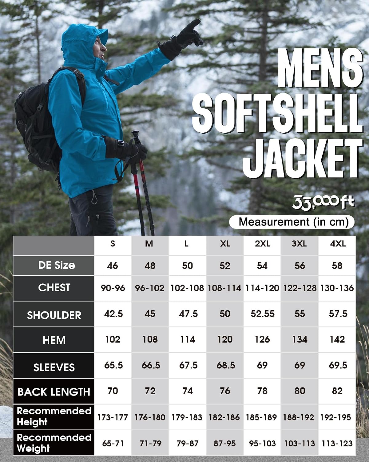 Thumbnail 1 de 33 000ft Herren Softshelljacke Wasserbeständig Winddicht