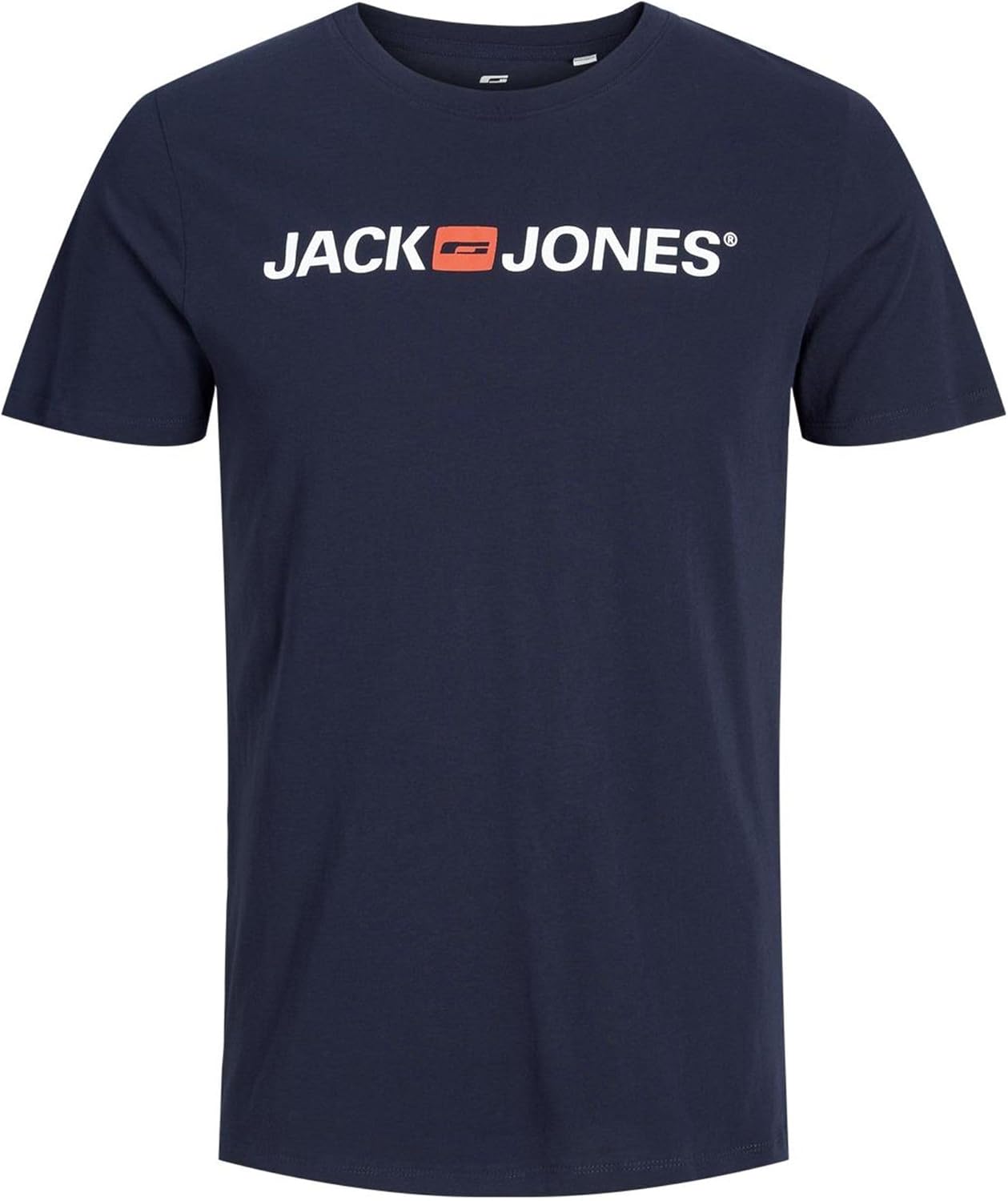 Detalle de JACK & JONES Herren Logo-T-Shirt aus Baumwolle – Basic T-Shirt mit Marken-Logo