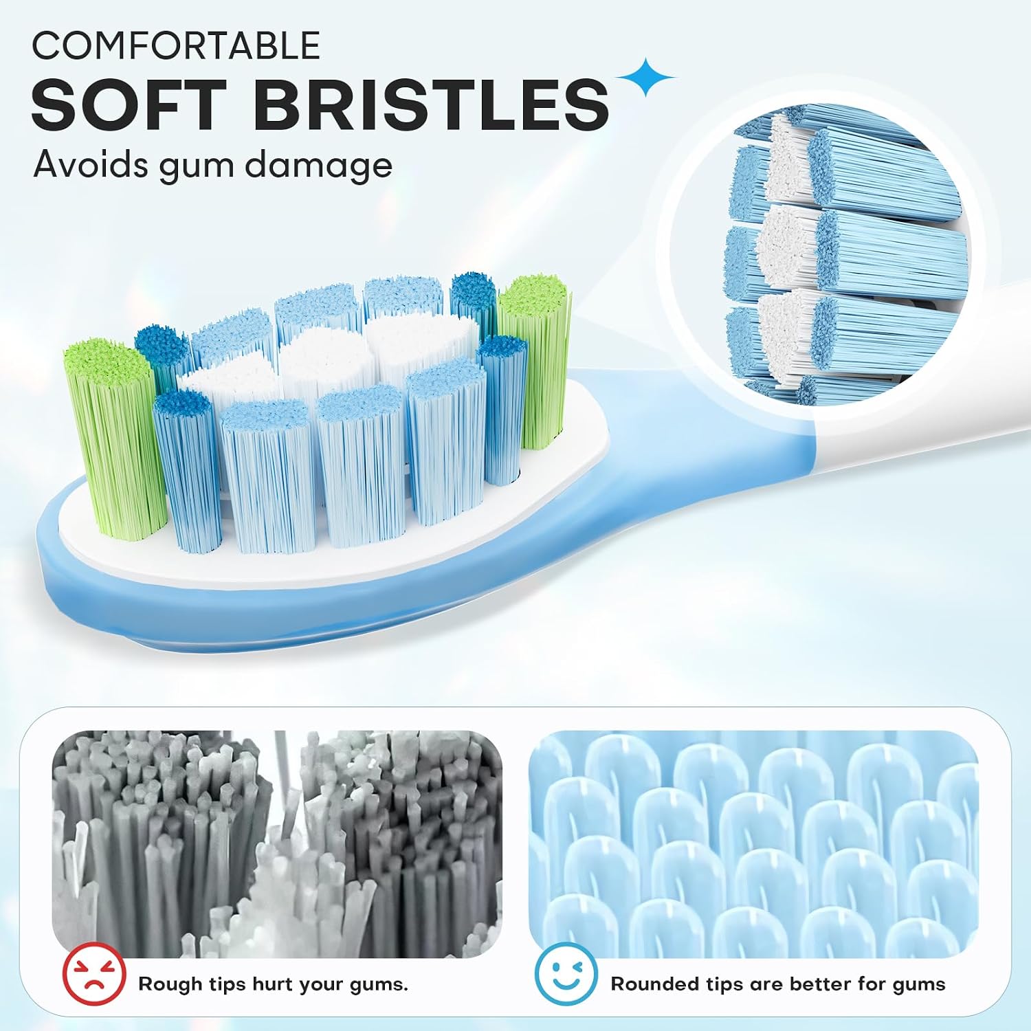 Thumbnail 4 de AiNeedCare Sonicare Replacement Heads for Philips Sonicare – 12 Pack (6 White, 6 Black) – Medium-Soft
