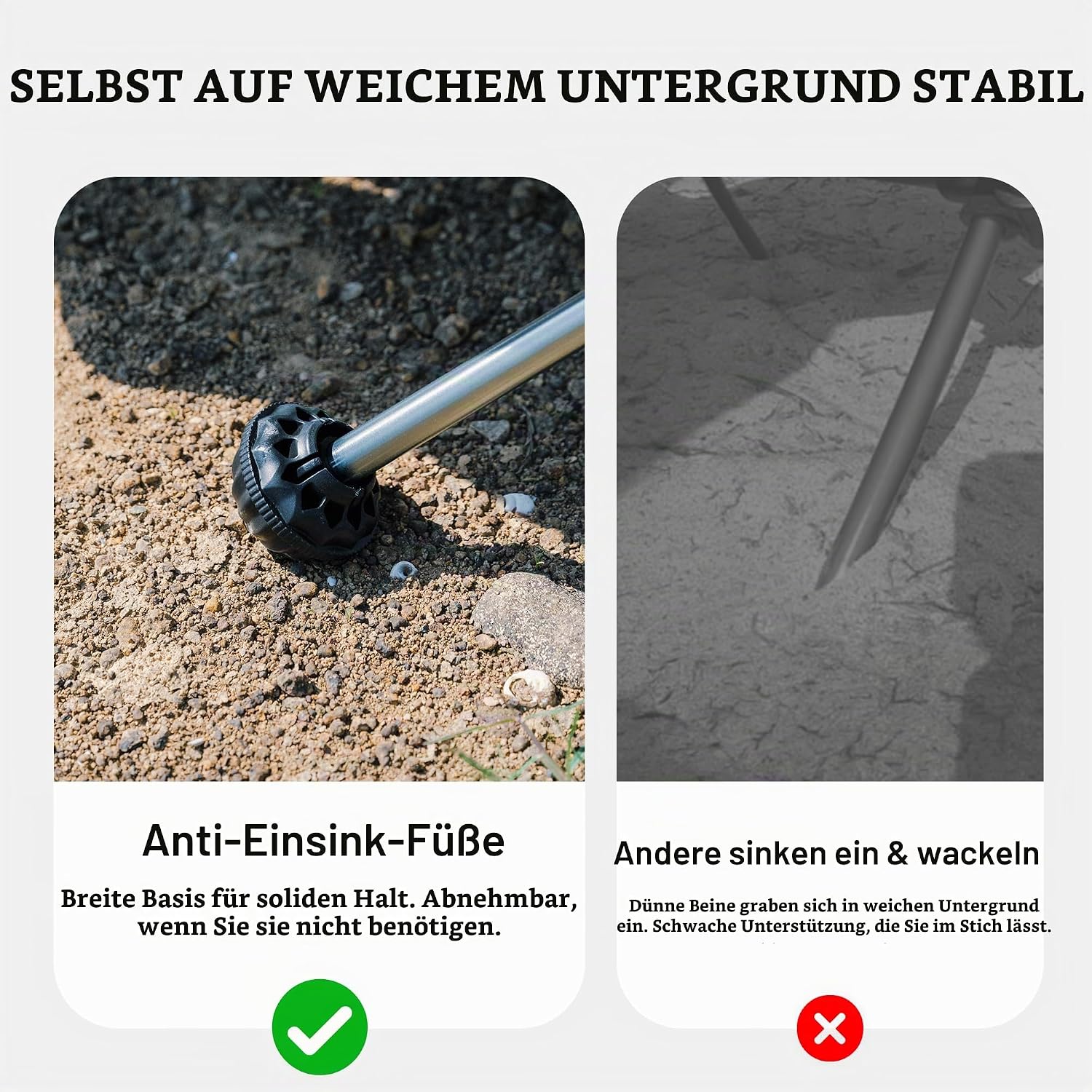 Detalle de Naturehike Campingstuhl Faltbar – ultraleicht & kompakt (Schwarz)