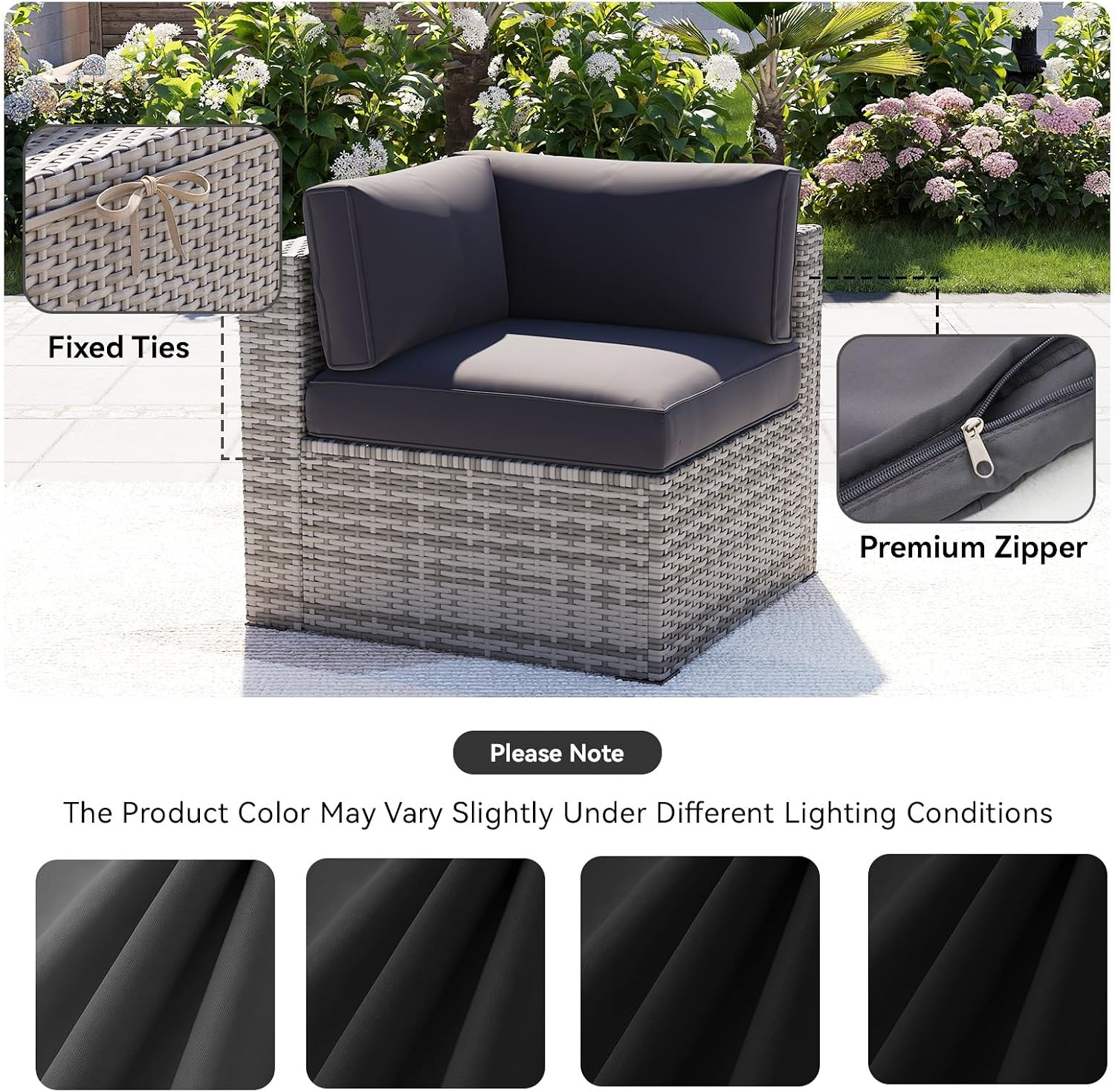 Detalle 2 de Aoxun Outdoor Cushion Covers 14-Piece Set
