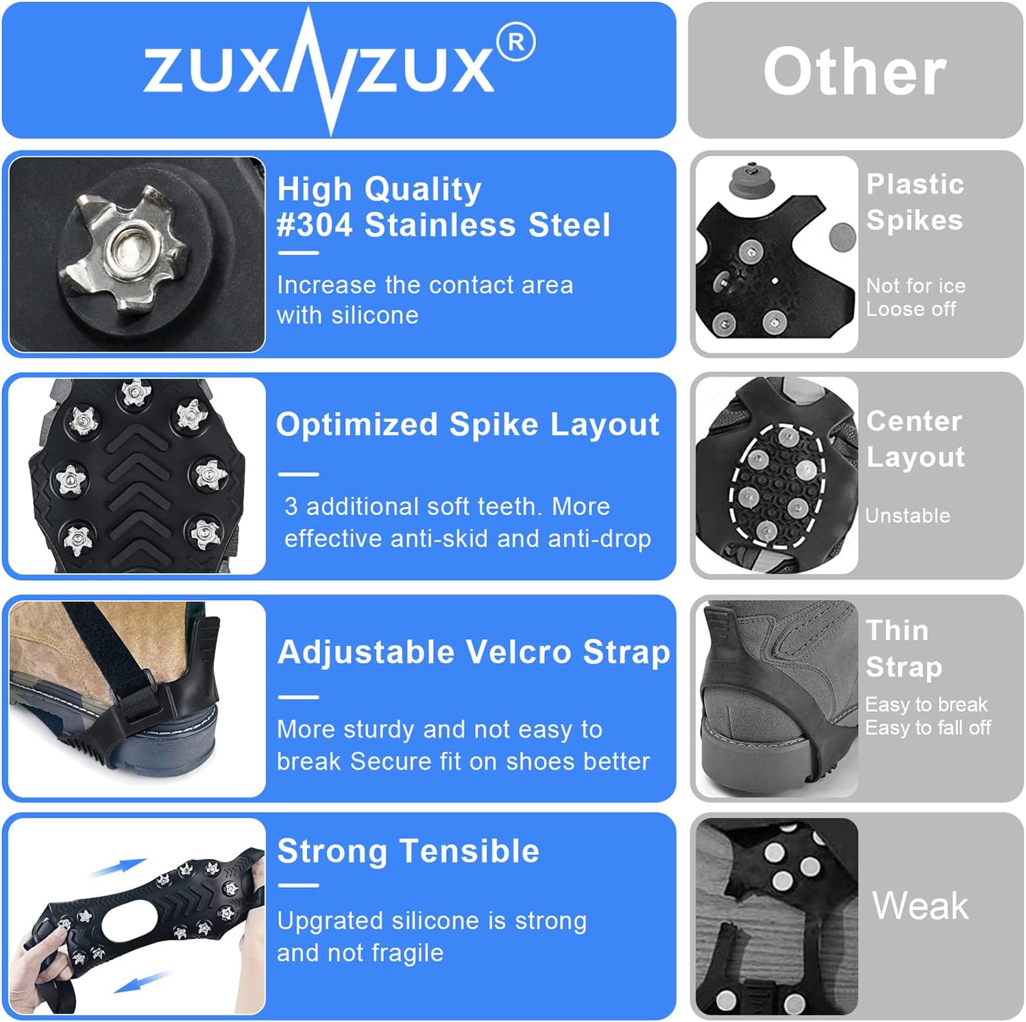 Detalle 2 de ZUXNZUX Crampons 12-point ice cleats for boots